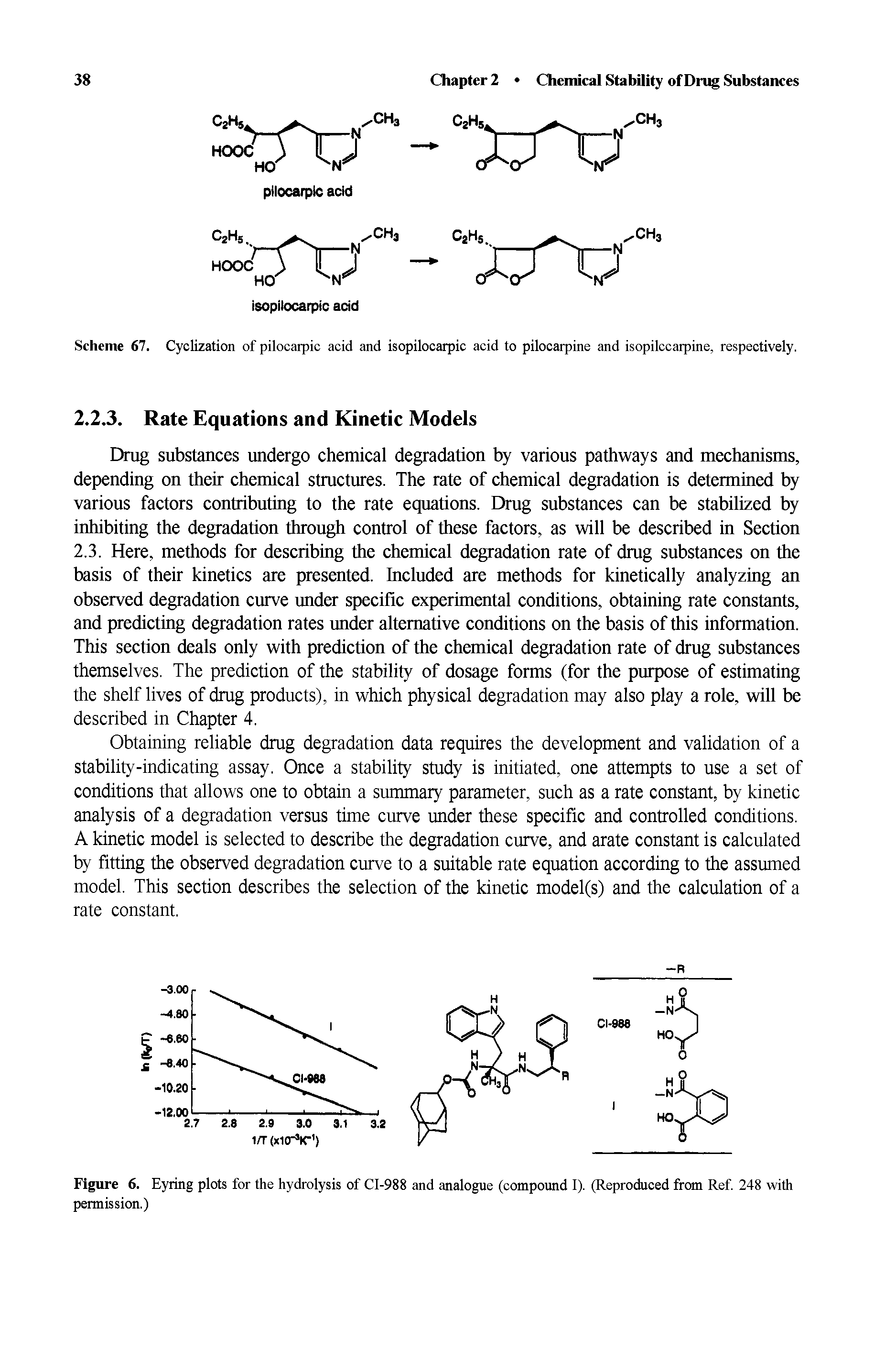 Scheme 67. Cyclization of pilocarpic acid and isopilocarpic acid to pilocarpine and isopilccarpine, respectively.