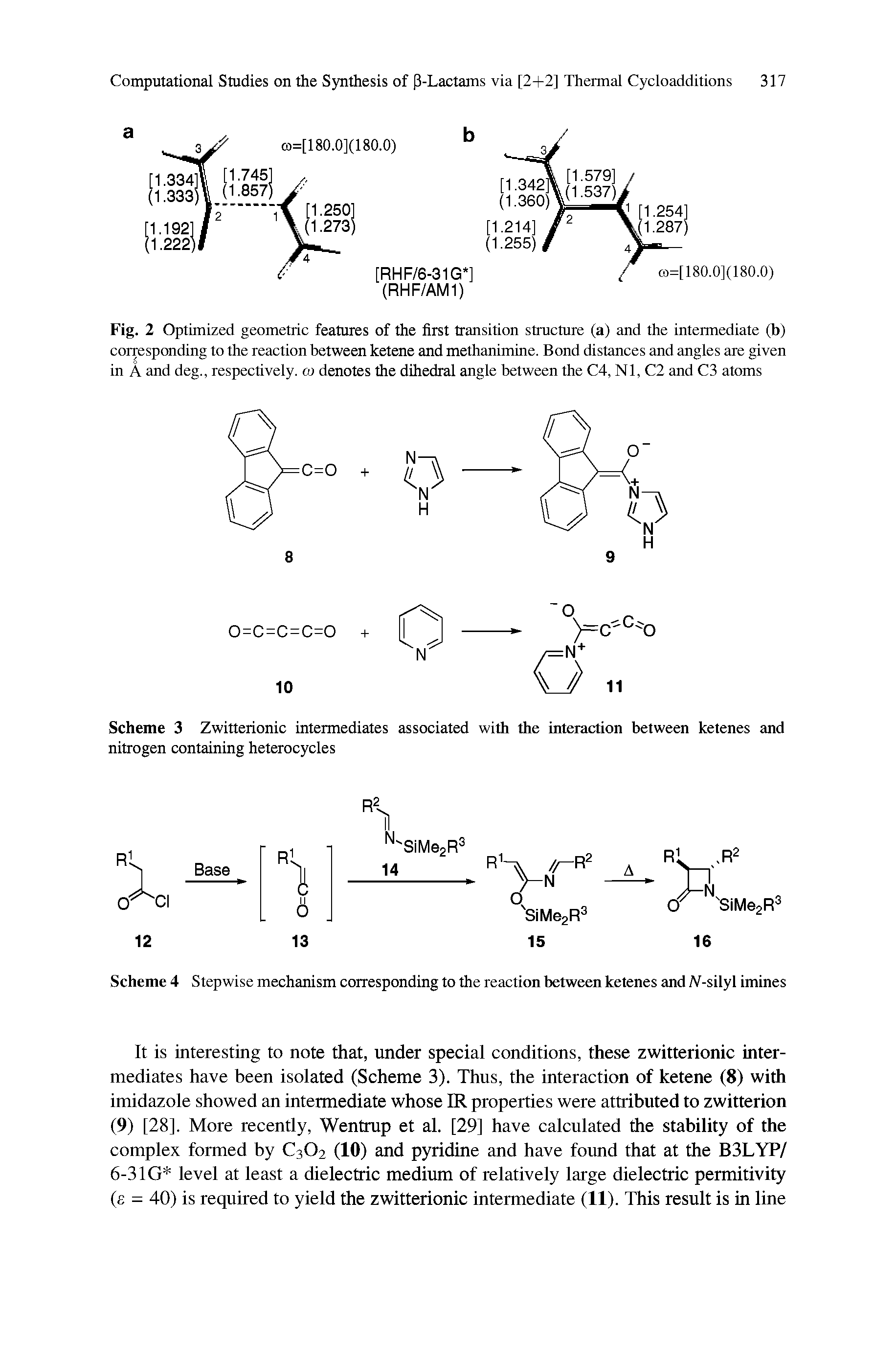 Scheme 4 Stepwise mechanism corresponding to the reaction between ketenes and IV-silyl imines...