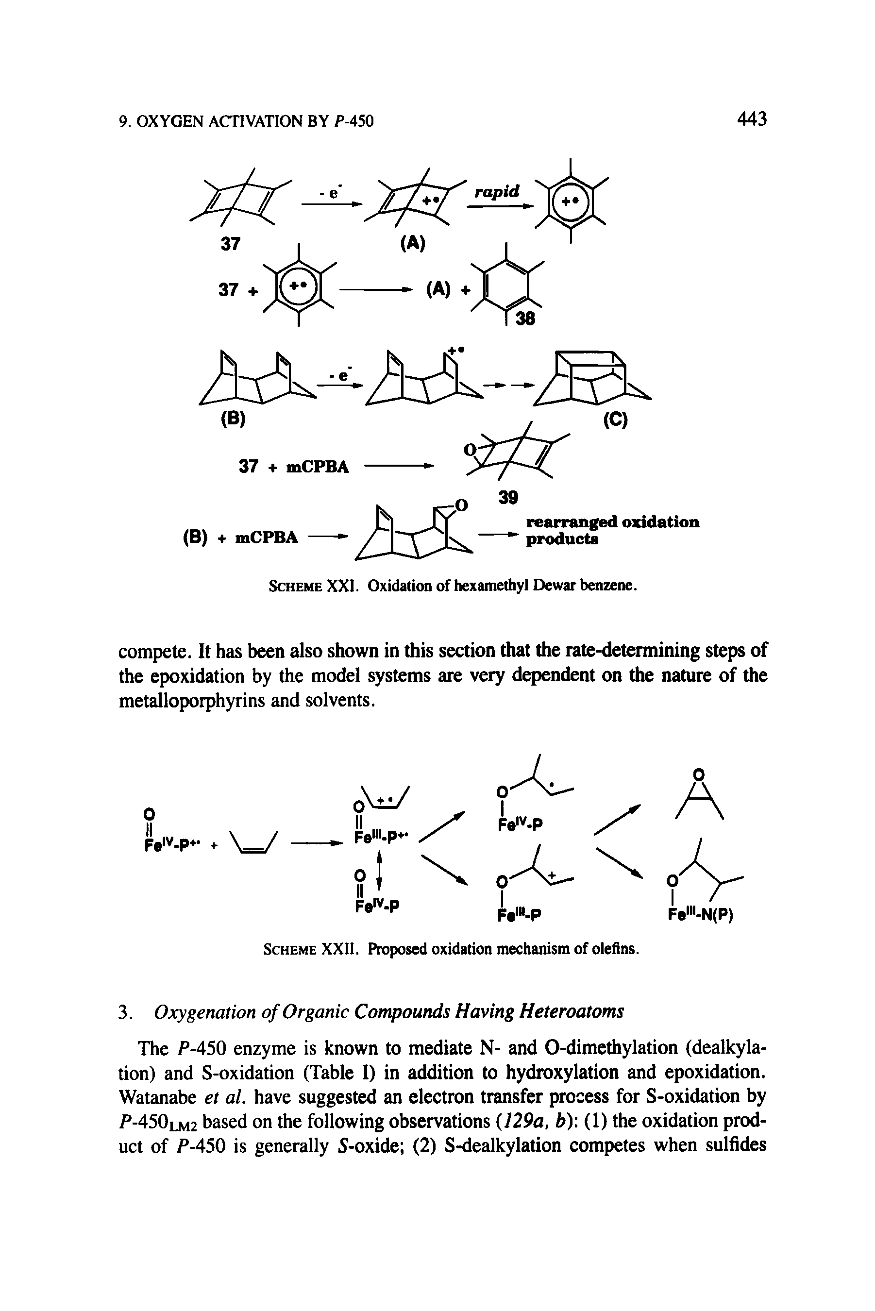Scheme XXII. Proposed oxidation mechanism of olefins.