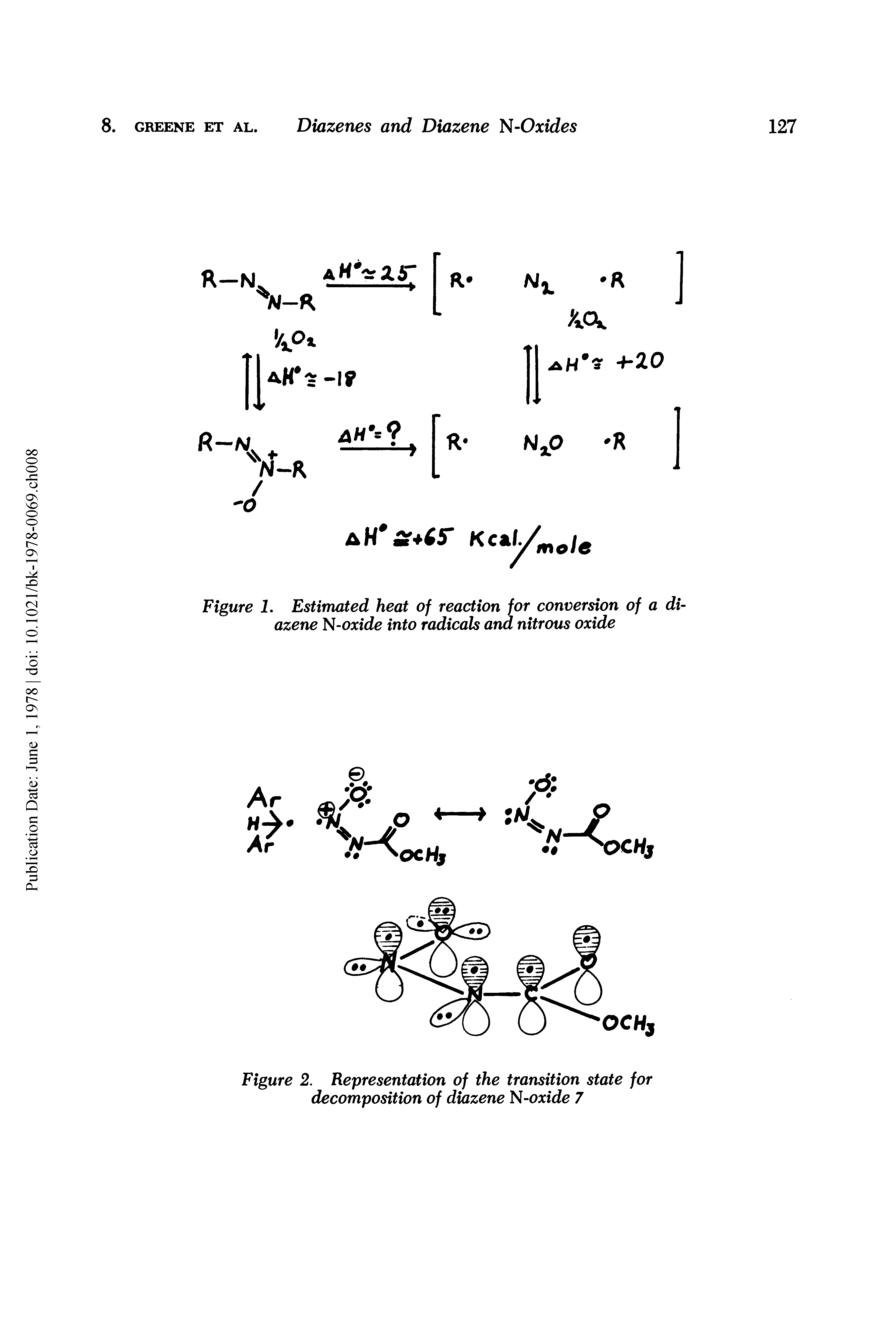Figure 2. Representation of the transition state for decomposition of diazene N-oxide 7...