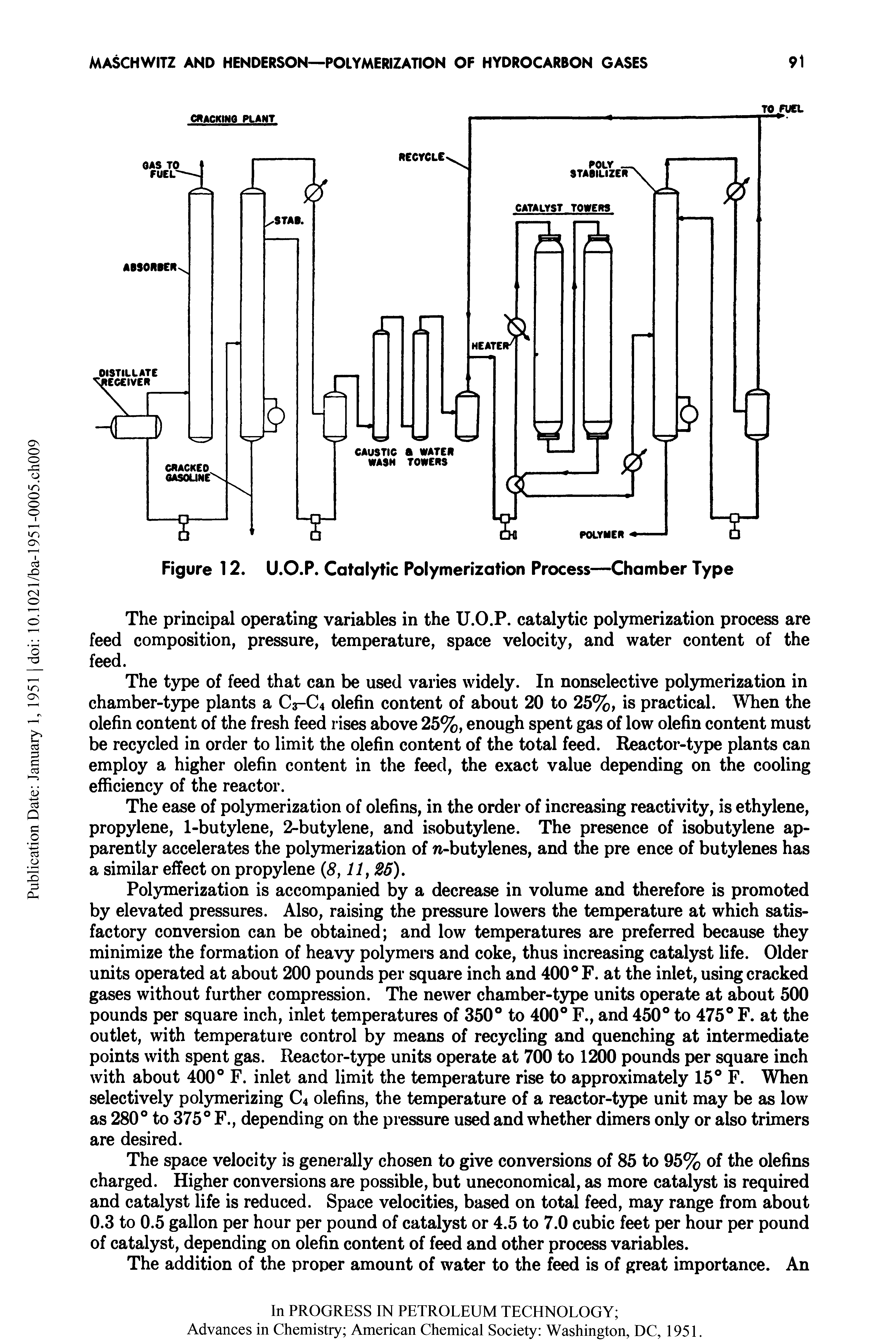 Figure 12. U.O.P. Catalytic Polymerization Process—Chamber Type...