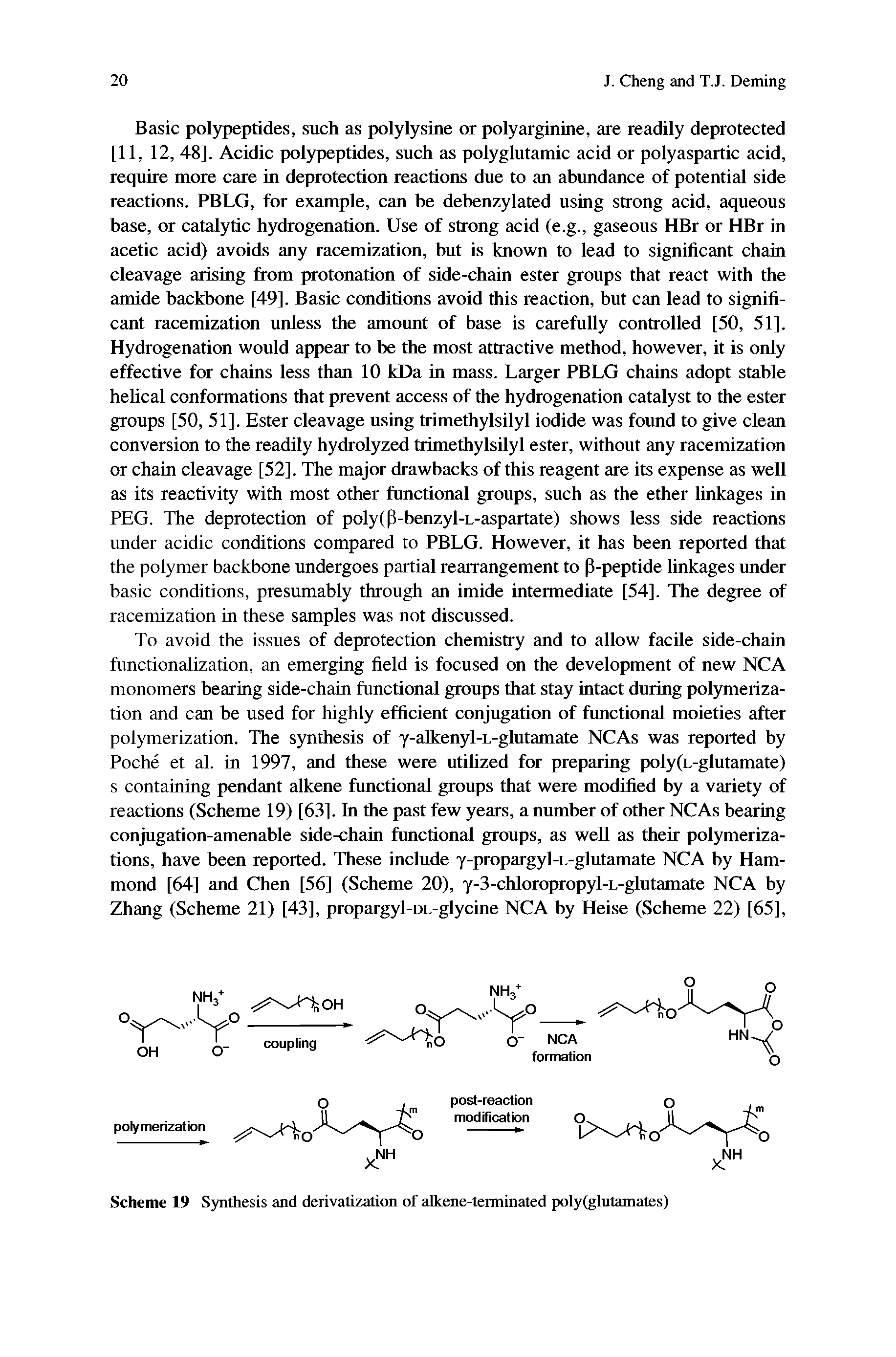 Scheme 19 Synthesis and derivatization of aUcene-terminated poly(glutamates)...