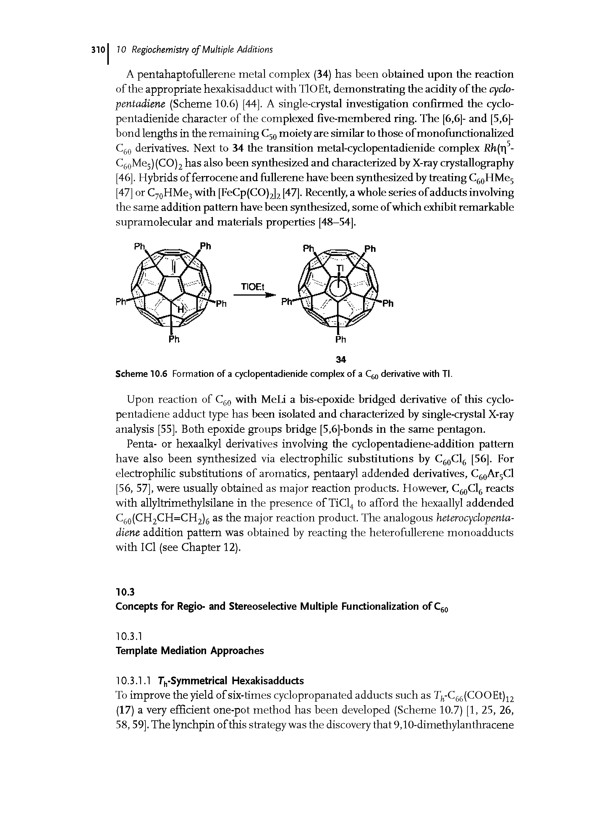 Scheme 10.6 Formation of a cyclopentadienide complex of a Qo derivative with Tl.