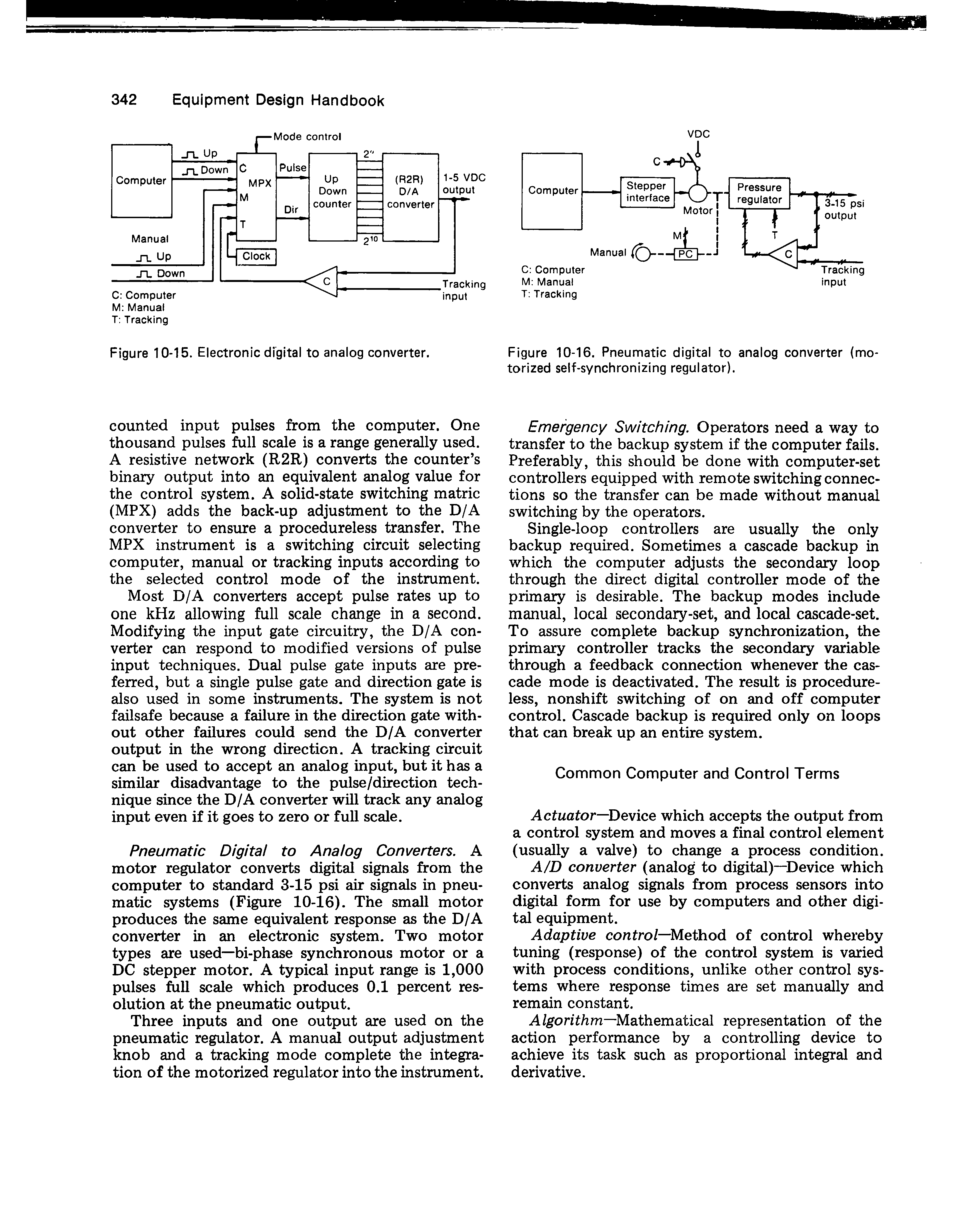 Figure 10-16. Pneumatic digital to analog converter (motorized self-synchronizing regulator).