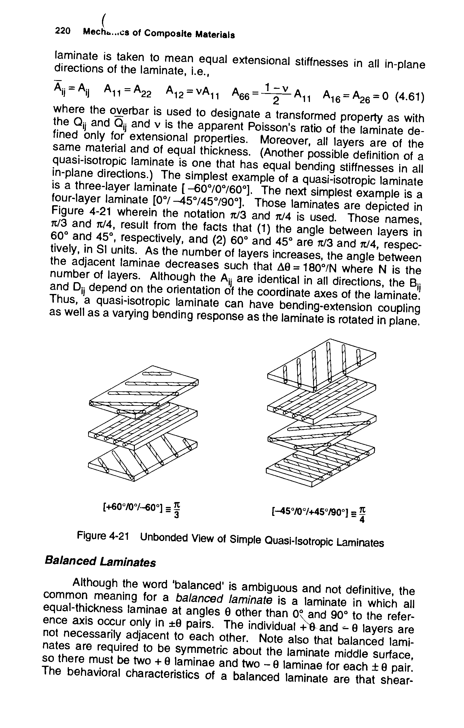 Figure 4-21 Unbonded View of Simple Quasi-isotropic Laminates Balanced Laminates...