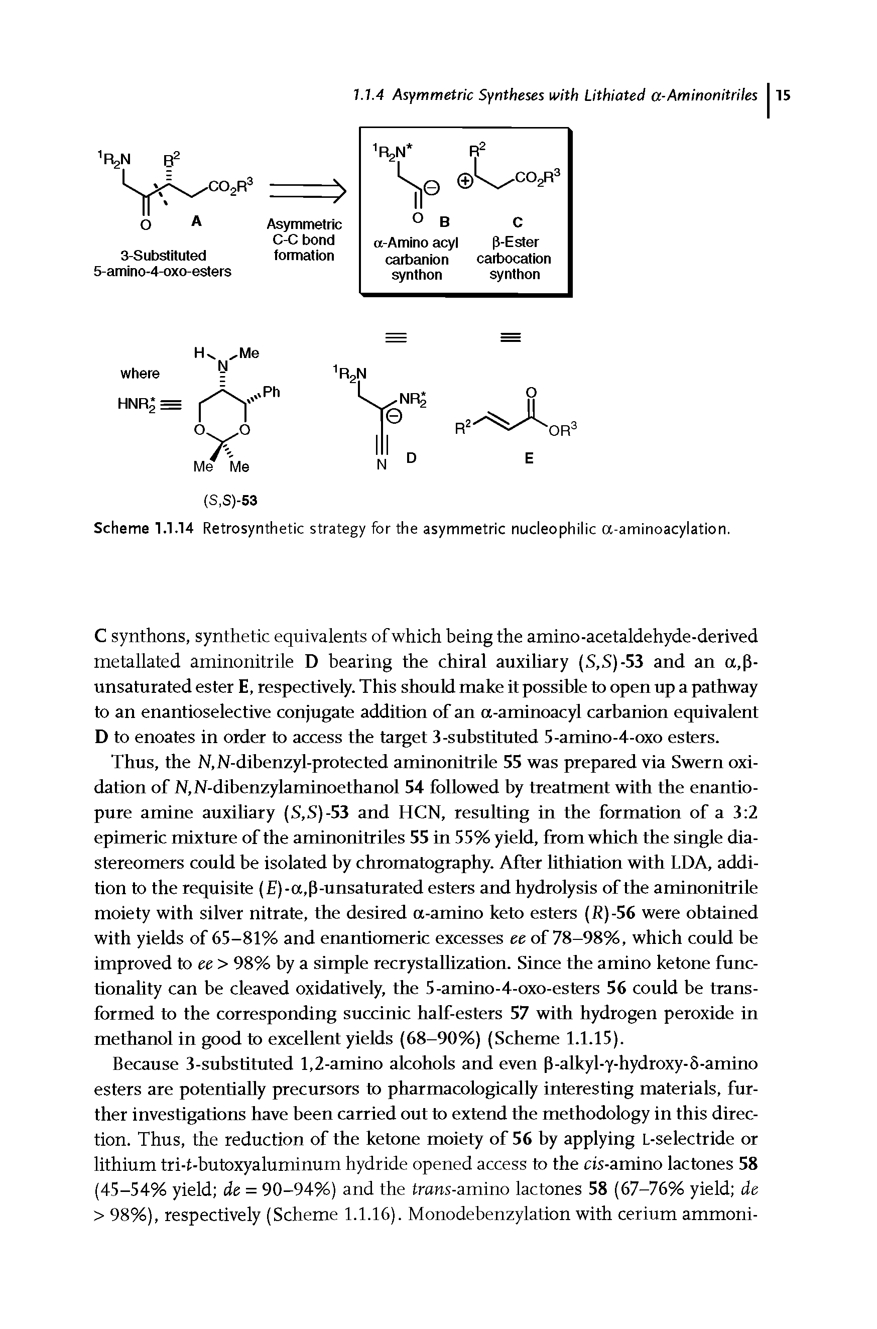 Scheme 1.1.14 Retrosynthetic strategy for the asymmetric nucleophilic a-aminoacylation.