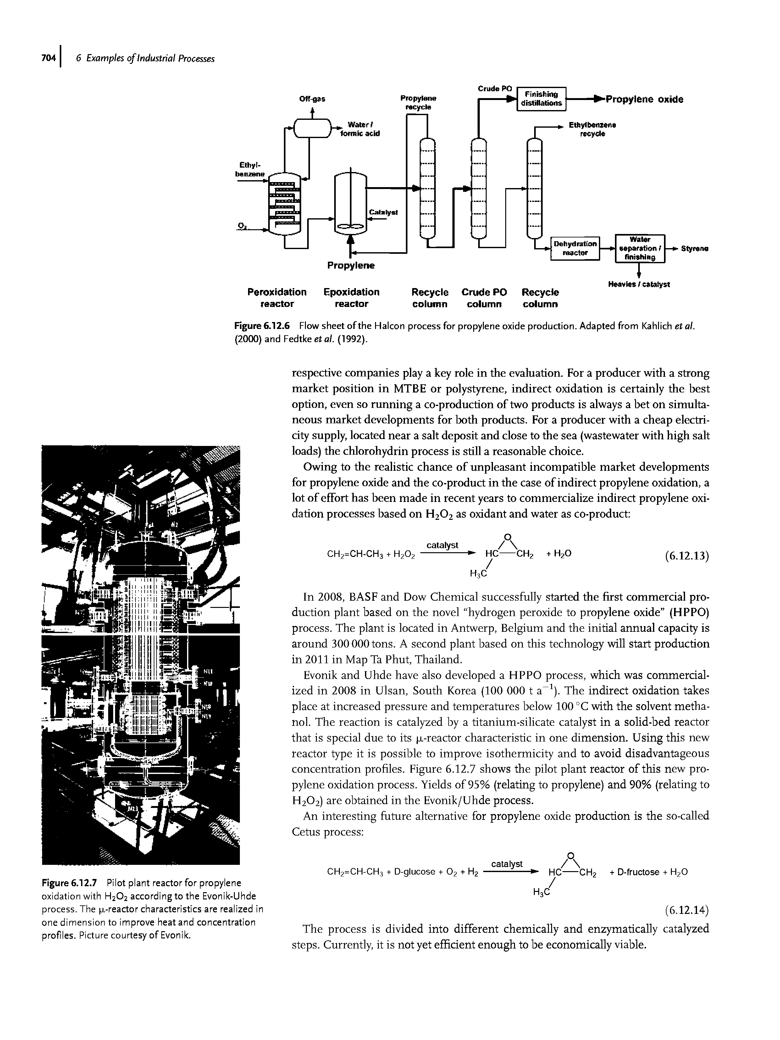 Figure 6.12.6 Flow sheet of the Halcon process for propylene oxide production. Adapted from Kahlich et a. 2000) and Fedtke eto/. (1992).