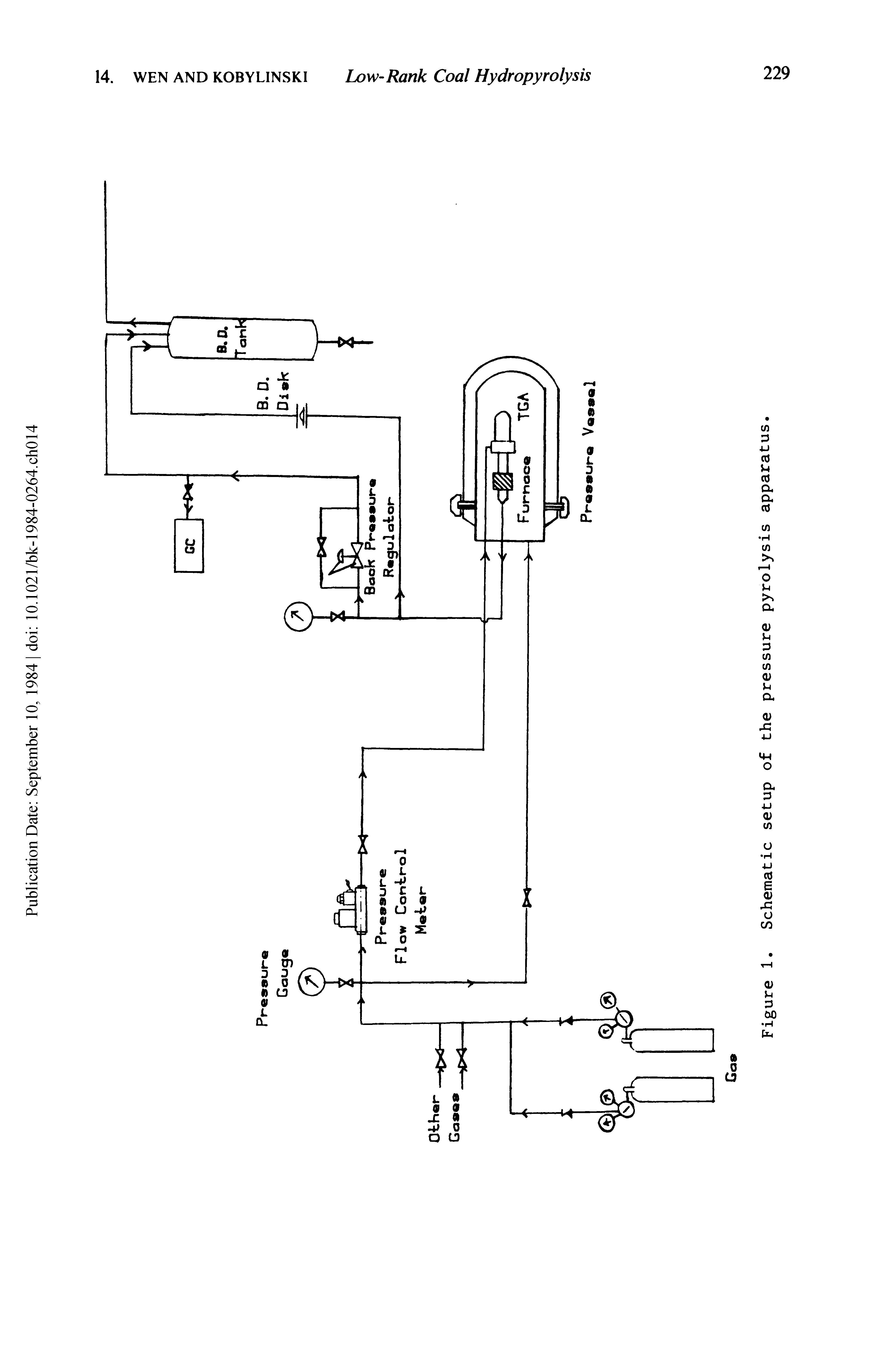 Figure 1. Schematic setup of the pressure pyrolysis apparatus.