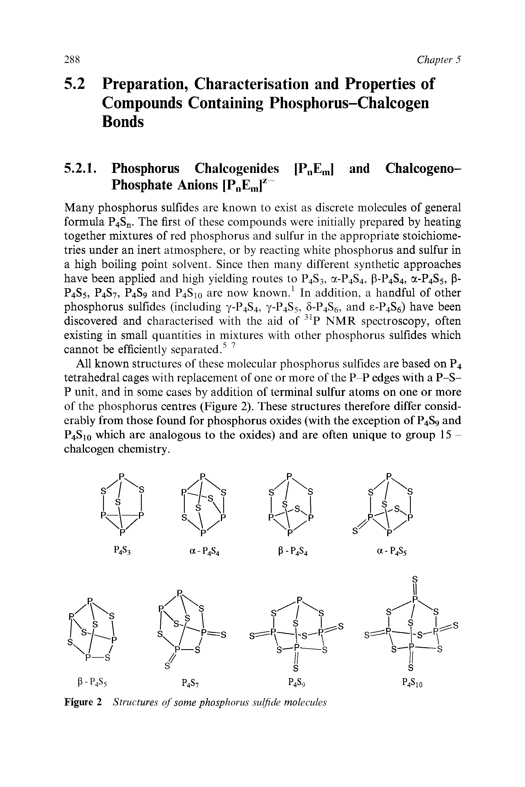 Figure 2 Structures of some phosphorus sulfide molecules...
