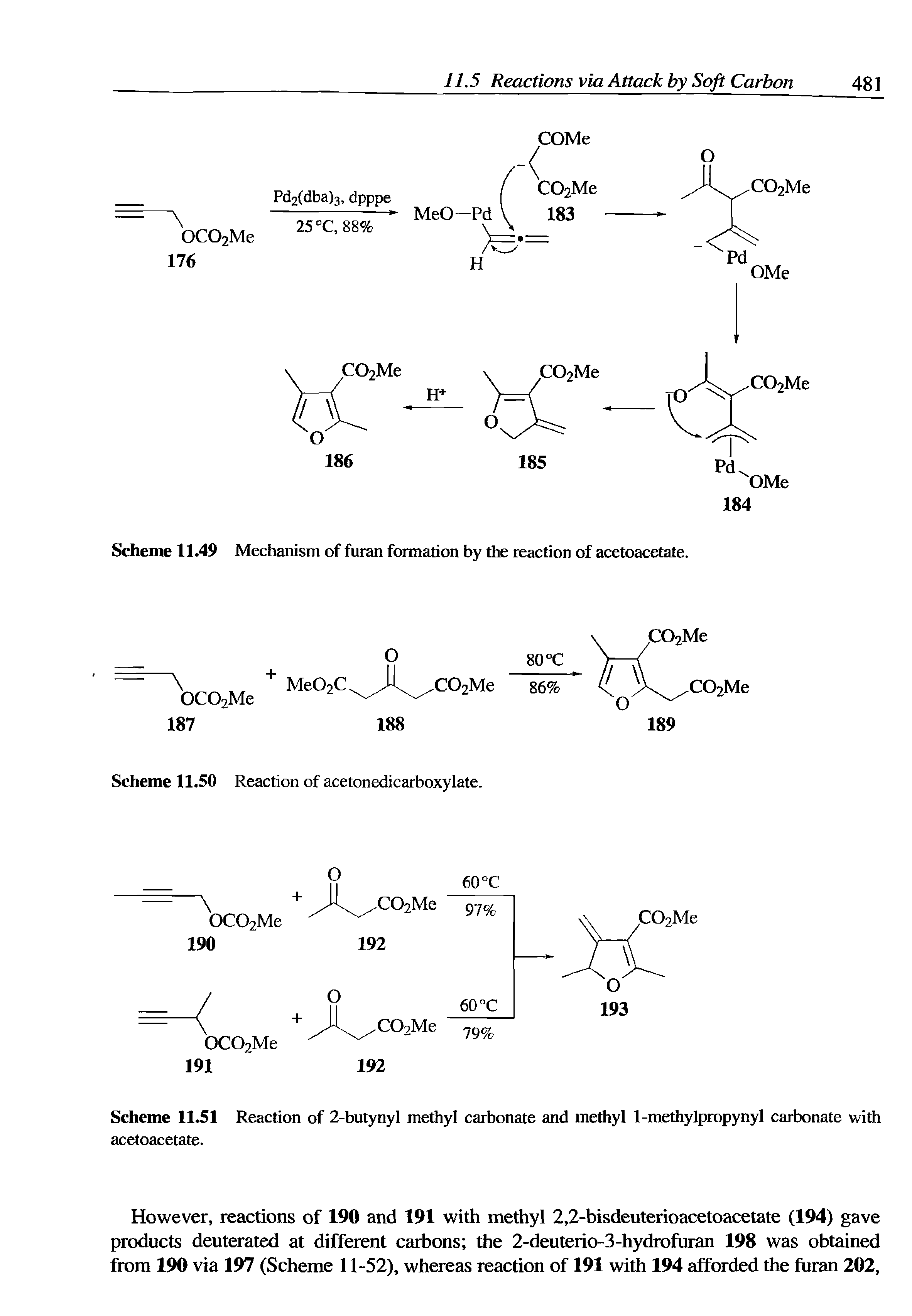 Scheme 11.49 Mechanism of furan formation by the reaction of acetoacetate.