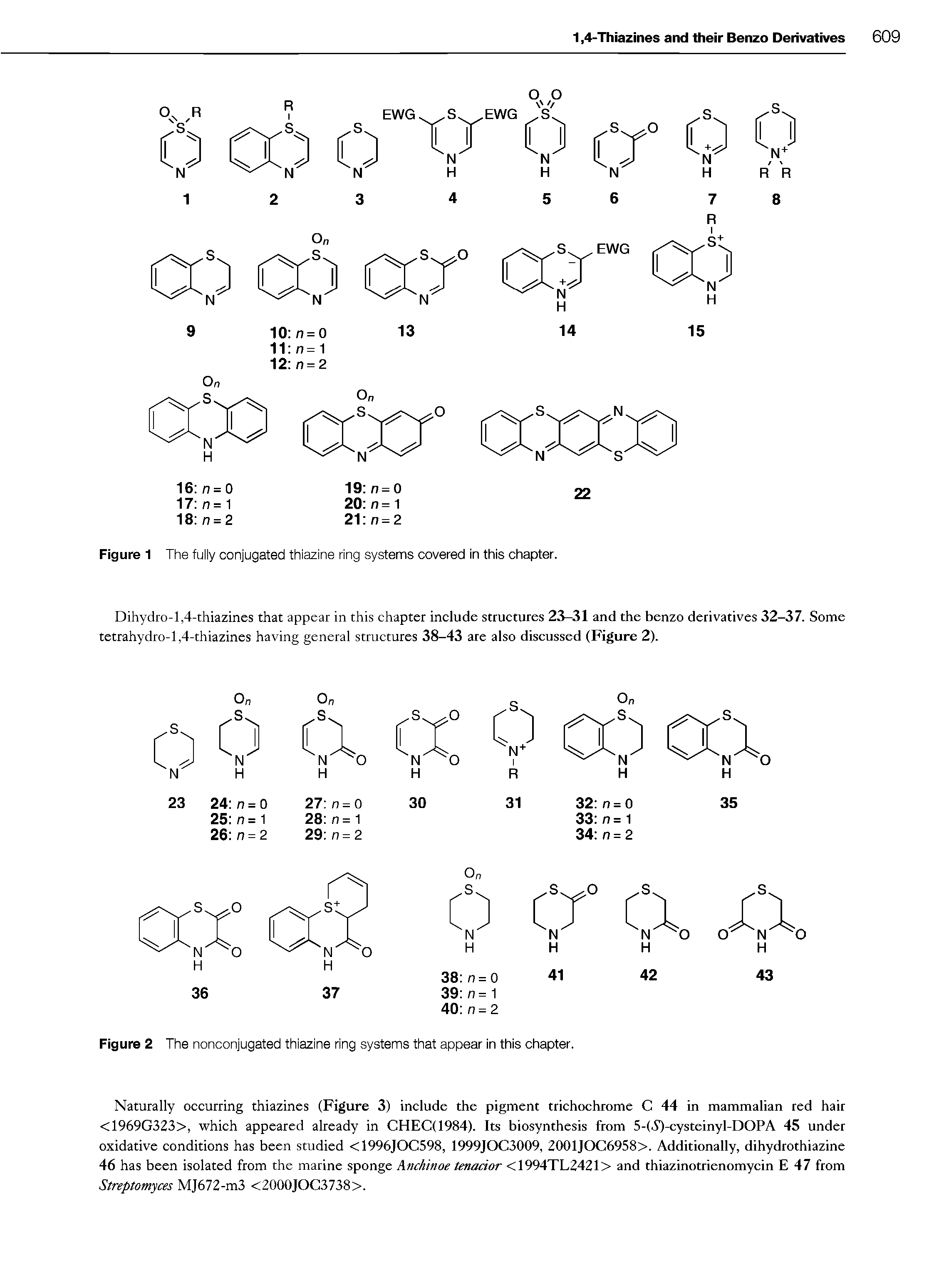 Figure 1 The fully conjugated thiazine ring systems covered in this chapter.