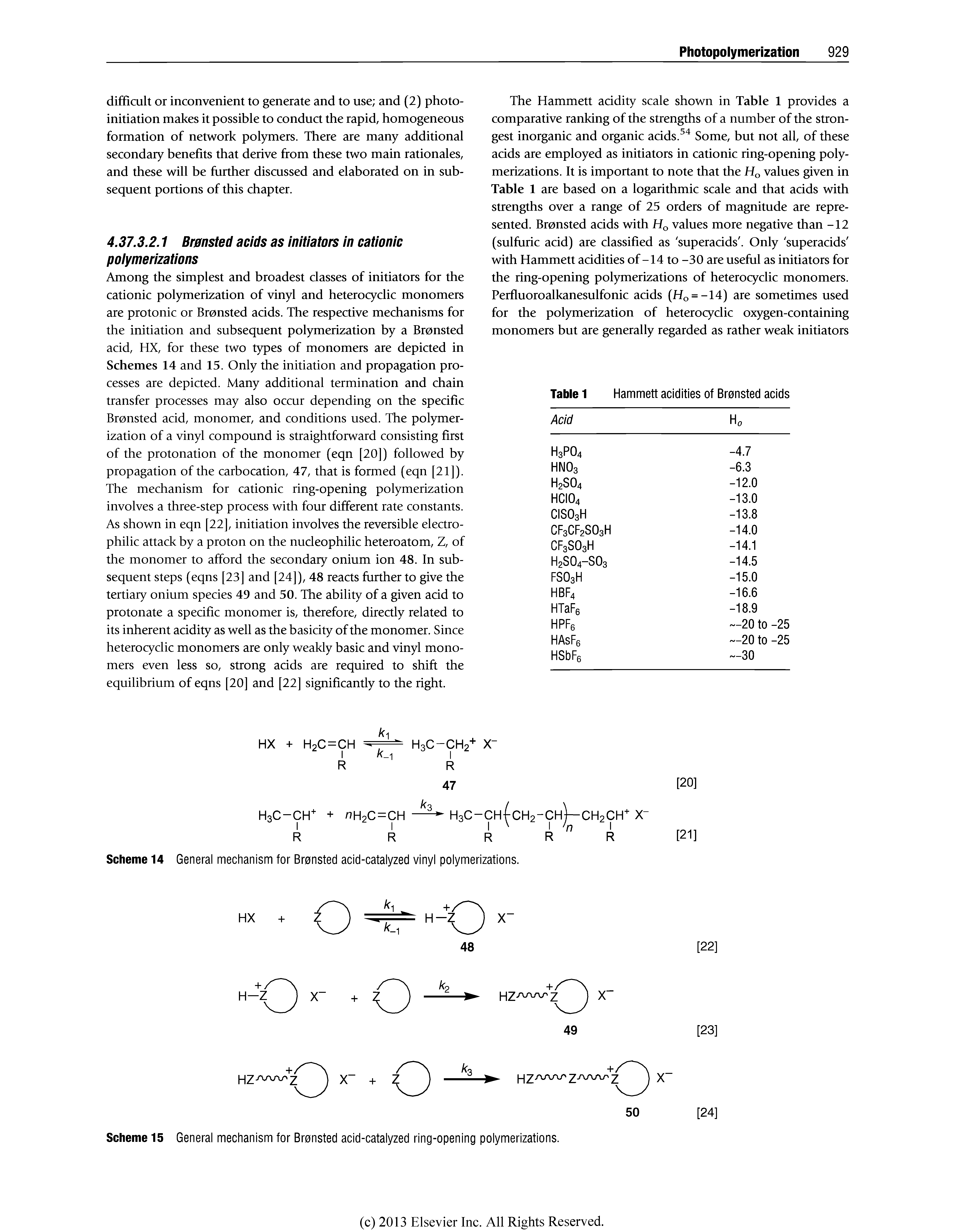 Scheme 14 General mechanism for Bronsted acid-catalyzed vinyl polymerizations.