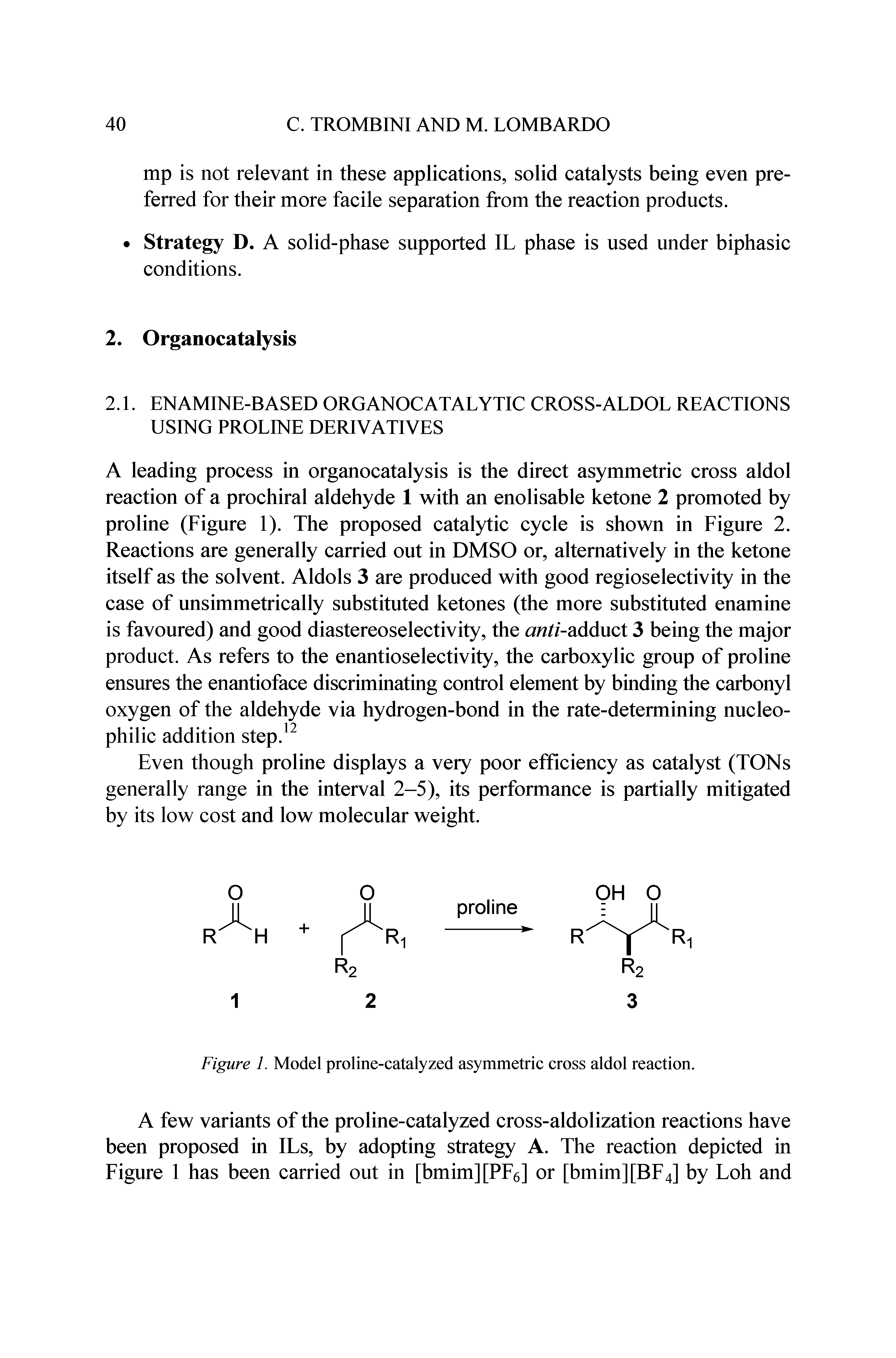 Figure 1. Model proline-catalyzed asymmetric cross aldol reaction.