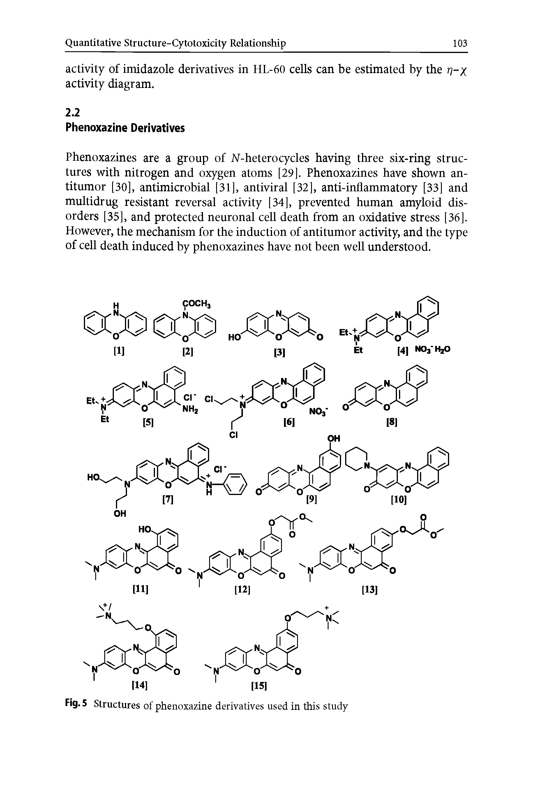 Fig. 5 Structures of phenoxazine derivatives used in this study...