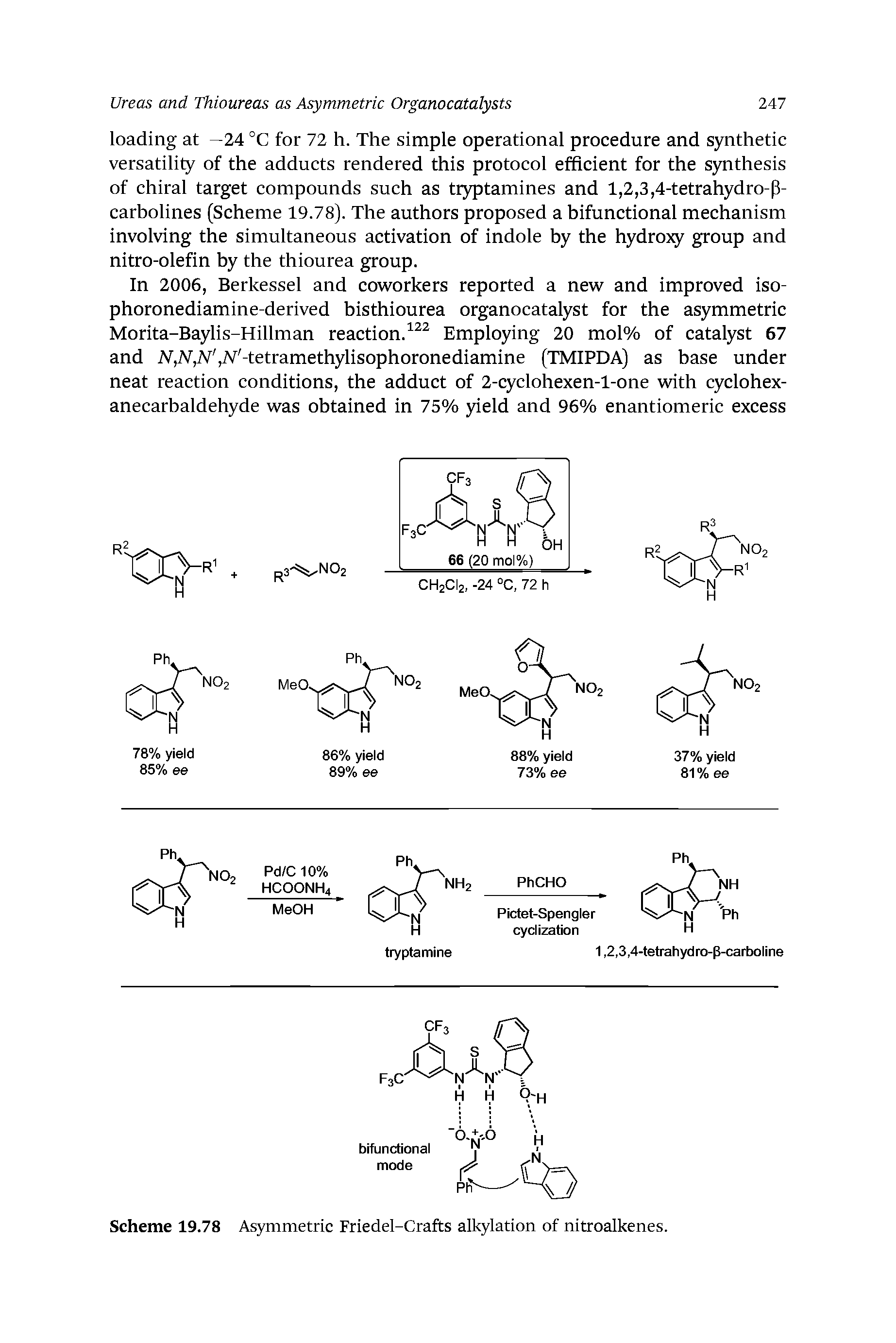 Scheme 19.78 Asymmetric Friedel-Crafts alkylation of nitroalkenes.