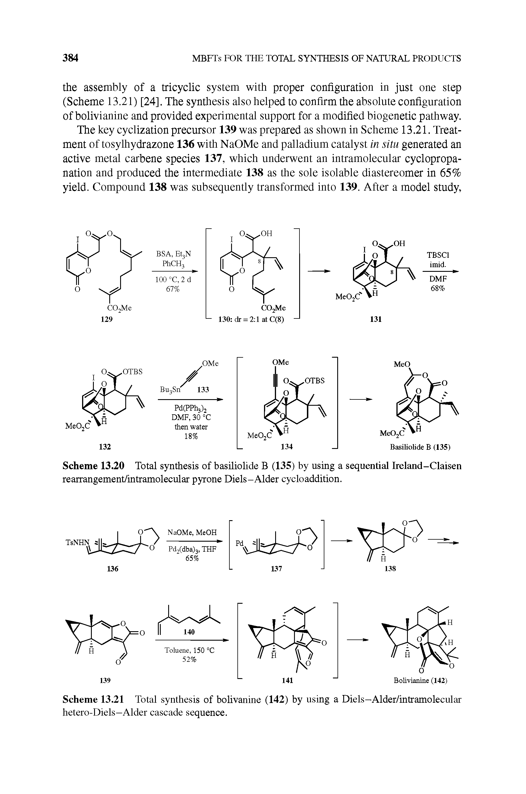 Scheme 13.21 Total synthesis of bolivanine (142) by using a Diels-Alder/intramolecular...