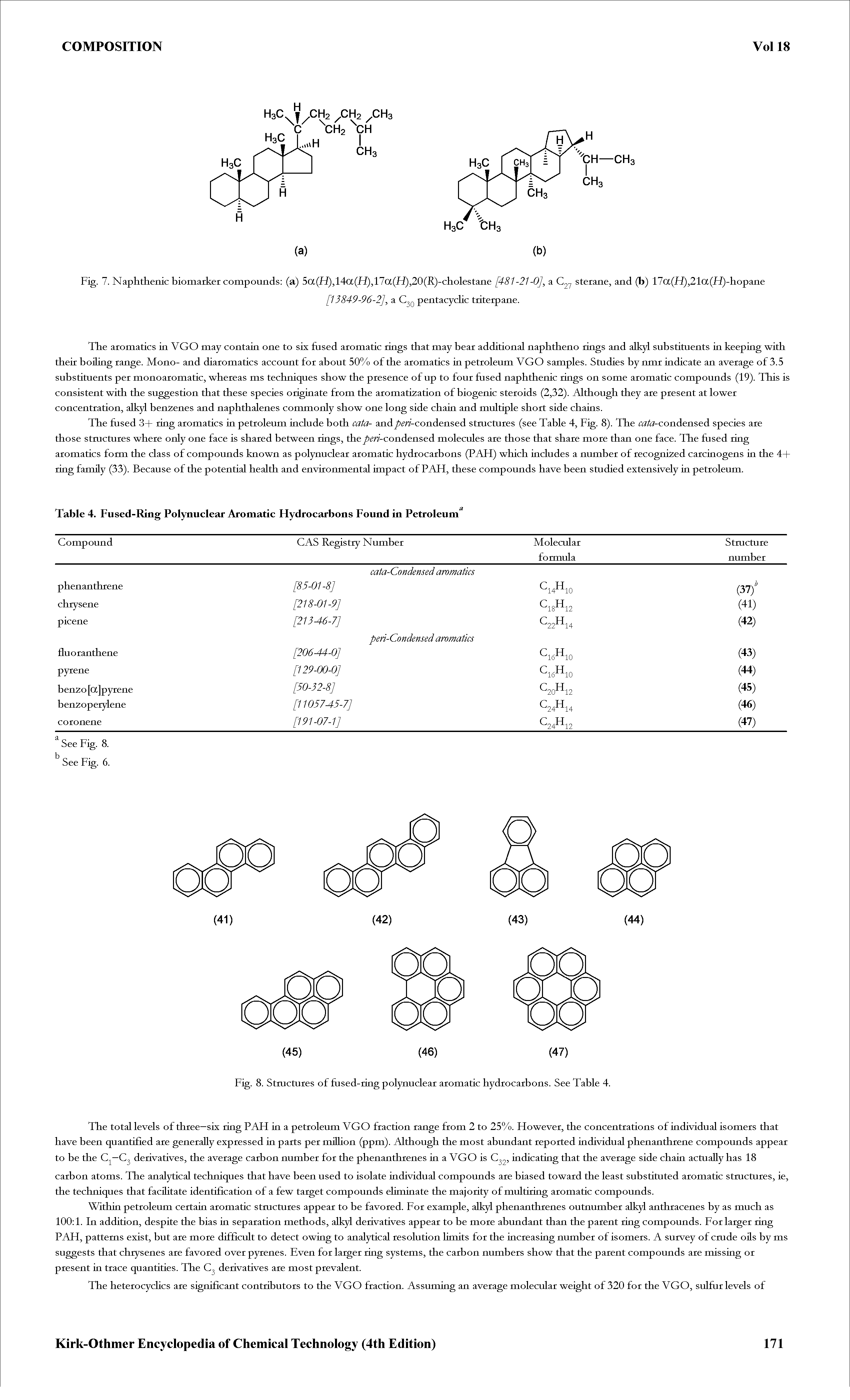 Fig. 8. Stmctures of fused-ring polynuclear aromatic hydrocarbons. See Table 4.