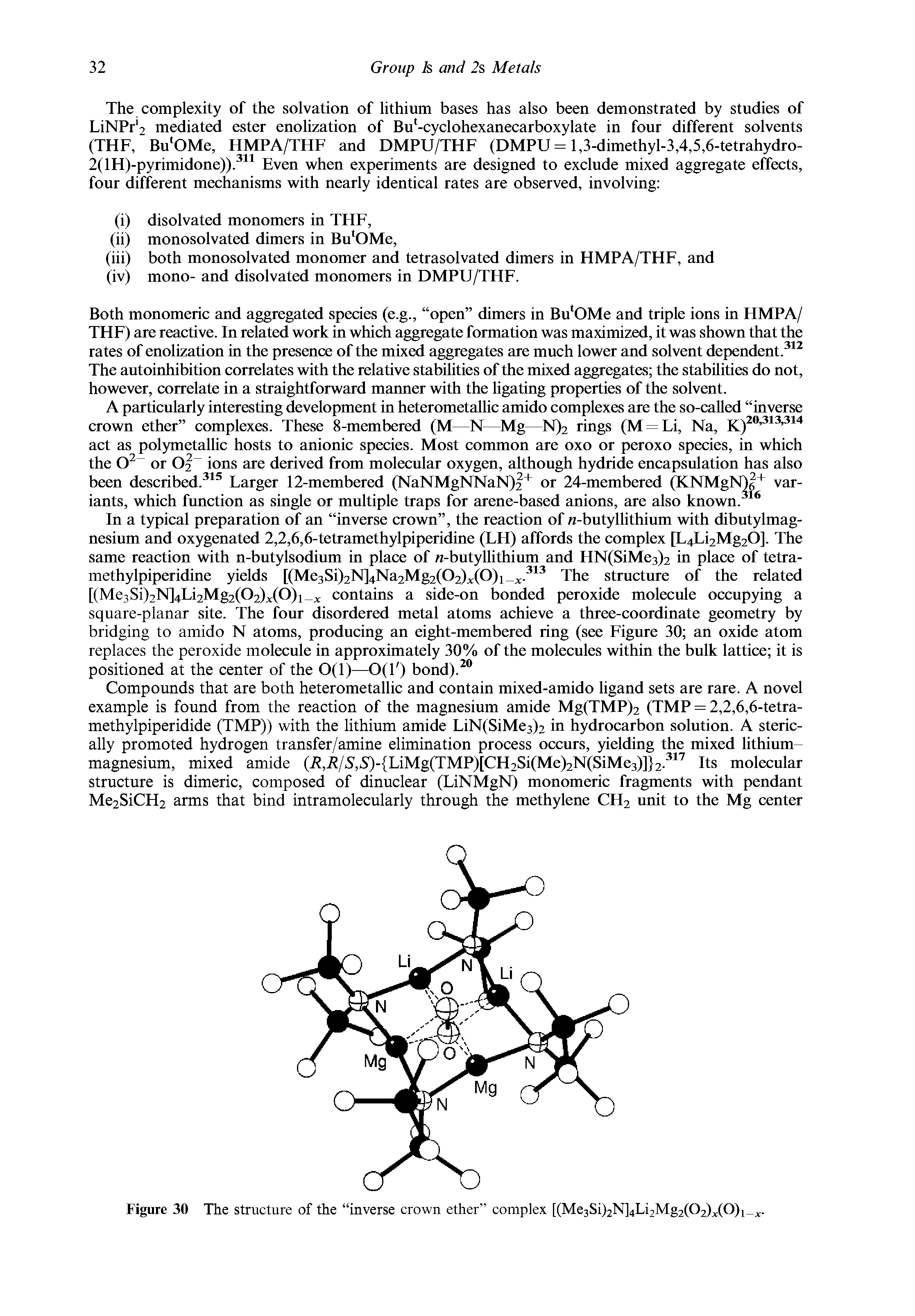 Figure 30 The structure of the inverse crown ether complex [(Me3Si)2N]4Li2Mg2(02),c(0)i...