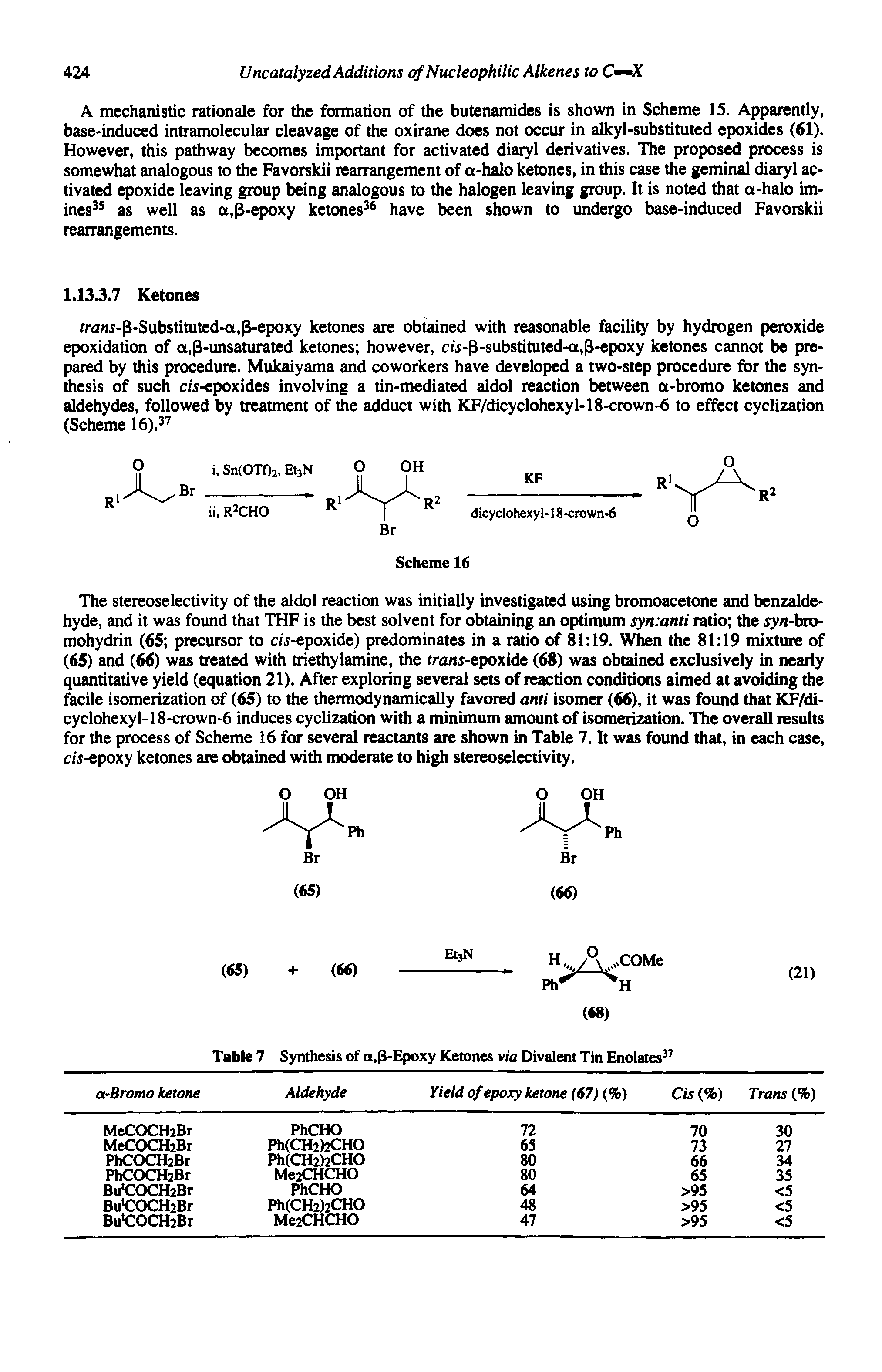 Table 7 Synthesis of a,3-Epoxy Ketones via Divalent Tin Enolates ...
