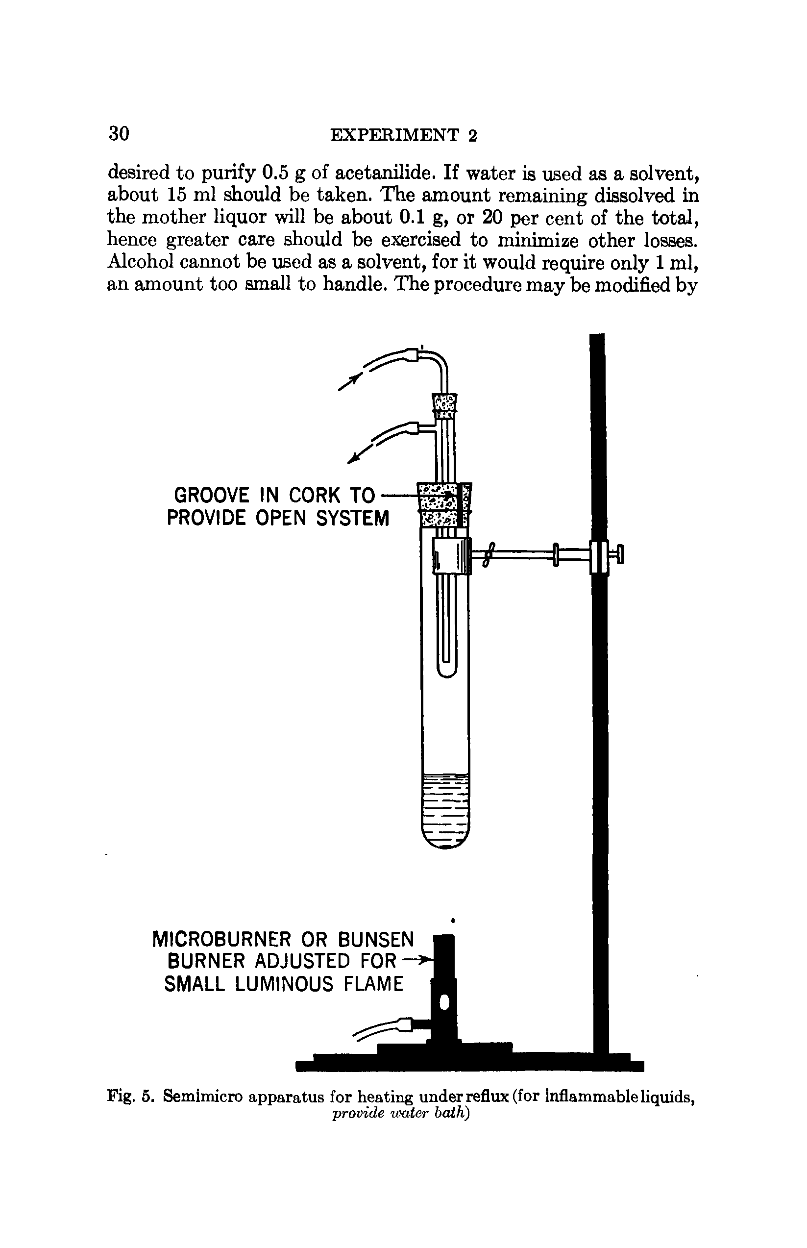 Fig. 5. Semimicro apparatus for heating under reflux (for inflammable liquids,...