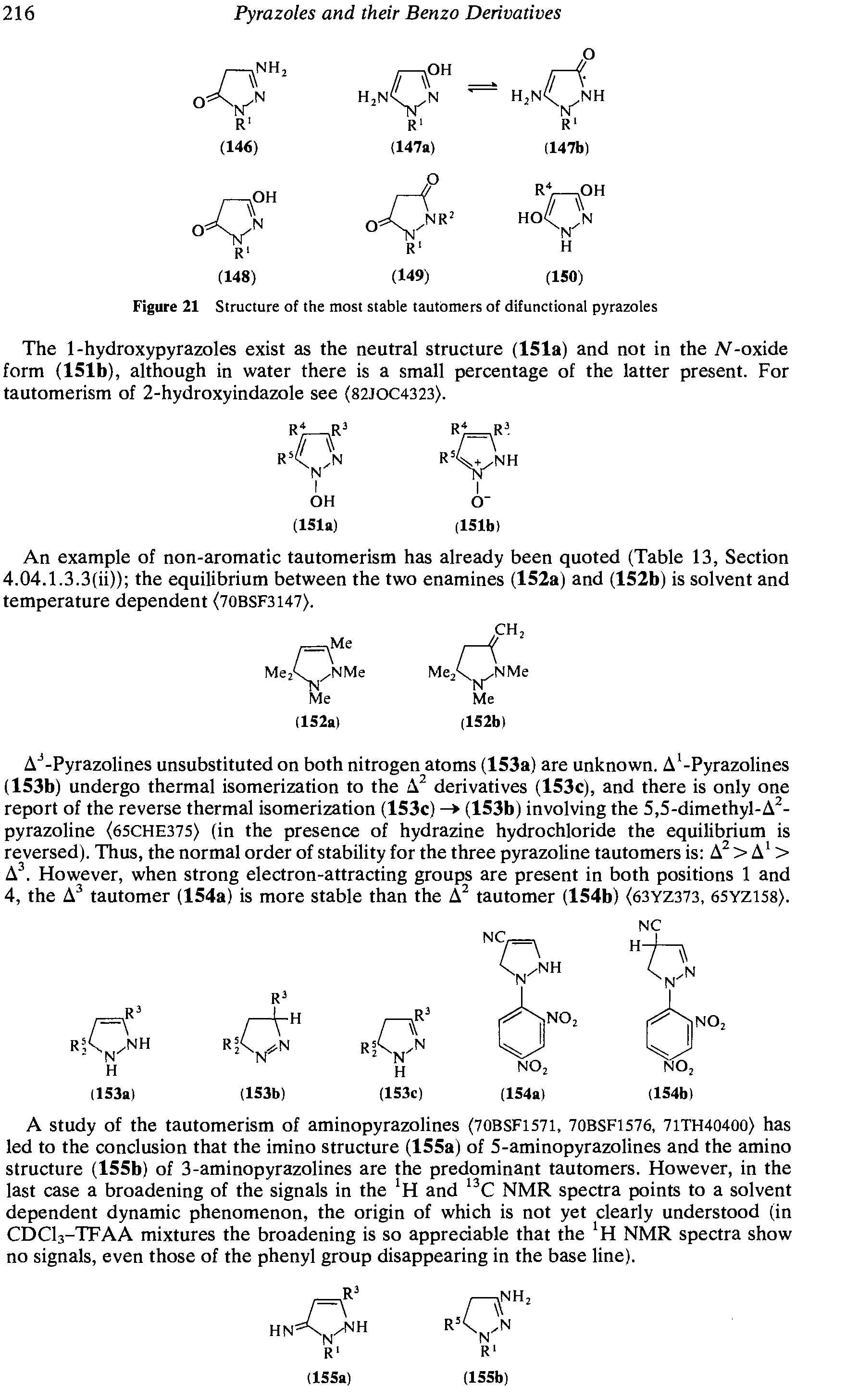 Figure 21 Structure of the most stable tautomers of difunctional pyrazoles...