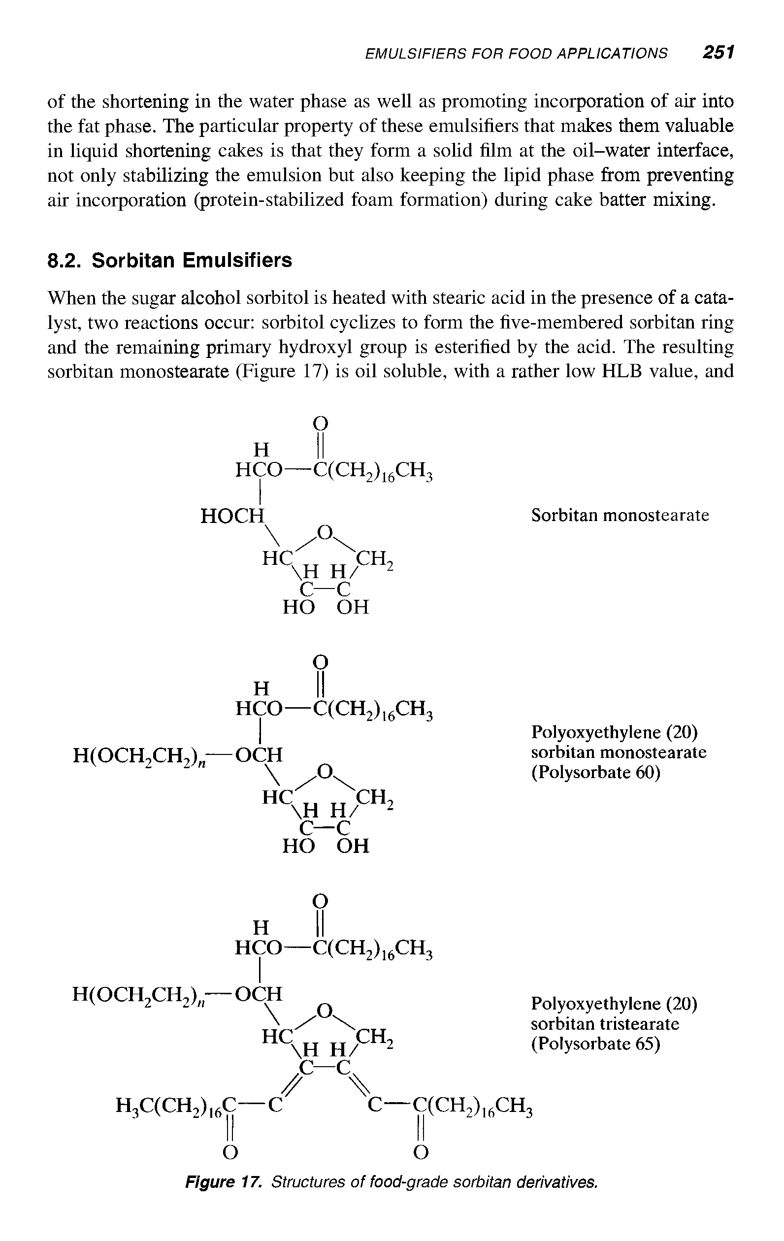 Figure 17. Structures of food-grade sorbitan derivatives.