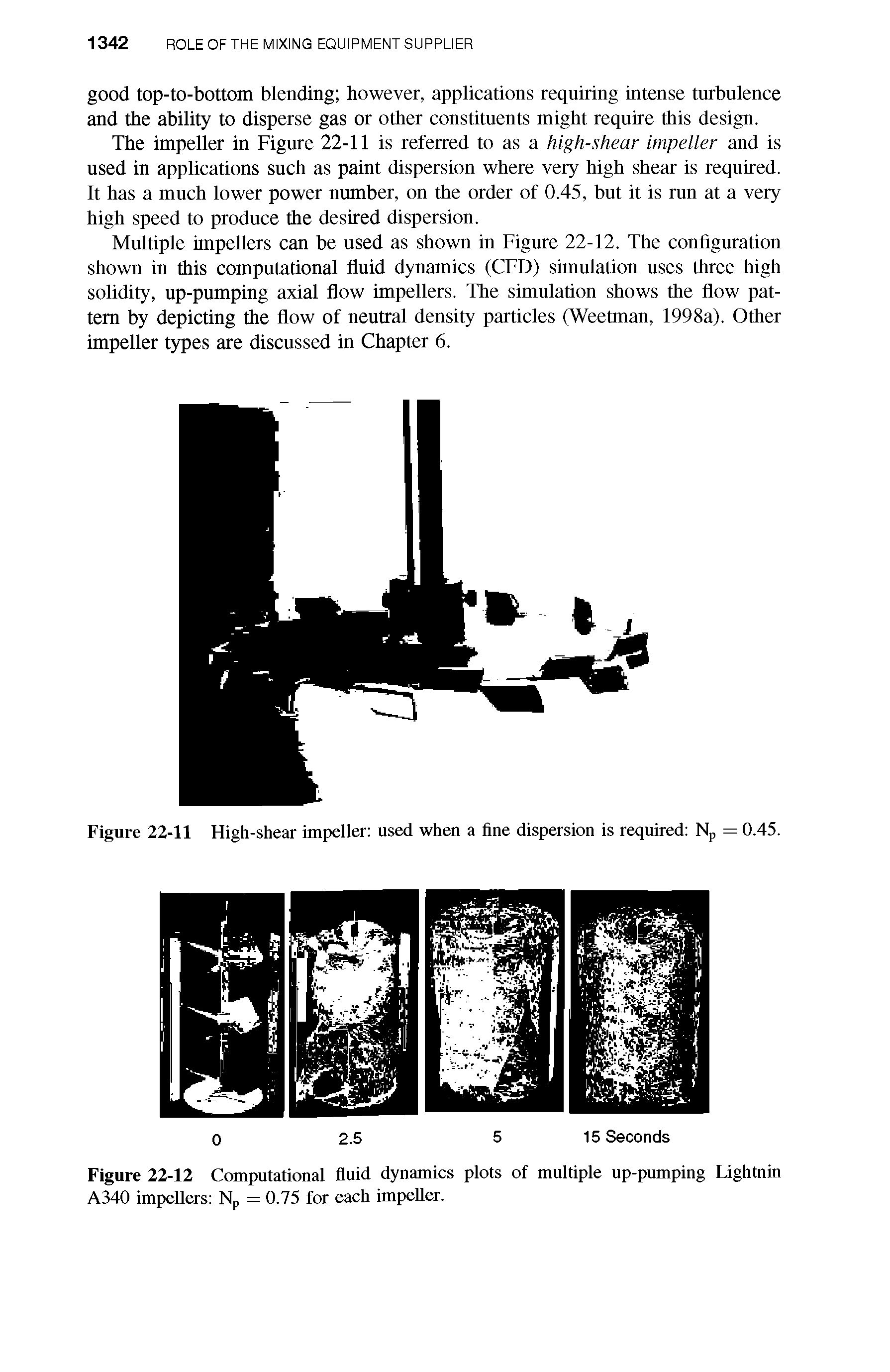 Figure 22-11 High-shear impeller used when a fine dispersion is required Np = 0.45.