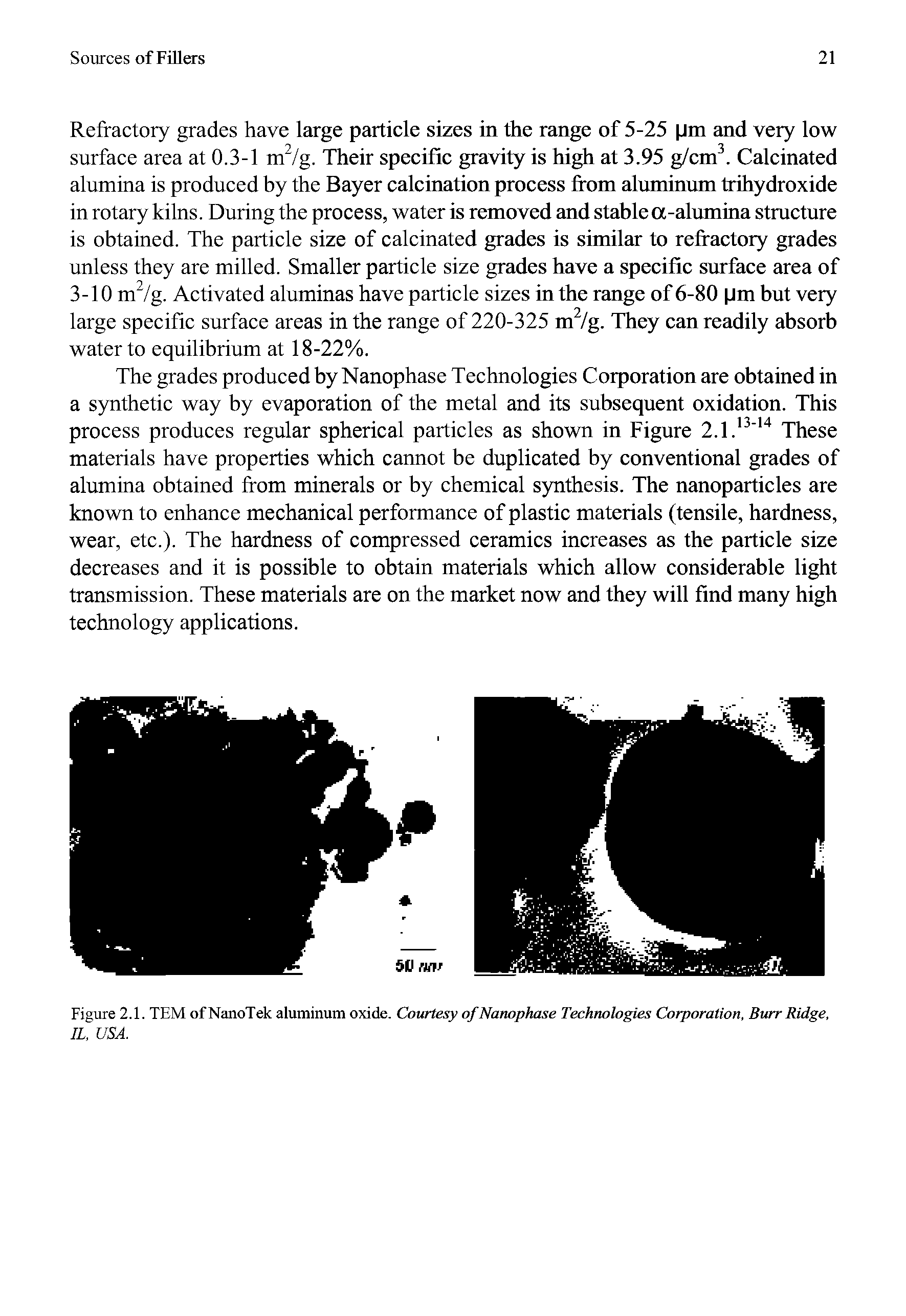 Figure 2.1. TEM ofNanoTek aluminum oxide. Courtesy of Nanophase Technologies Corporation, Burr Ridge, IL, USA.