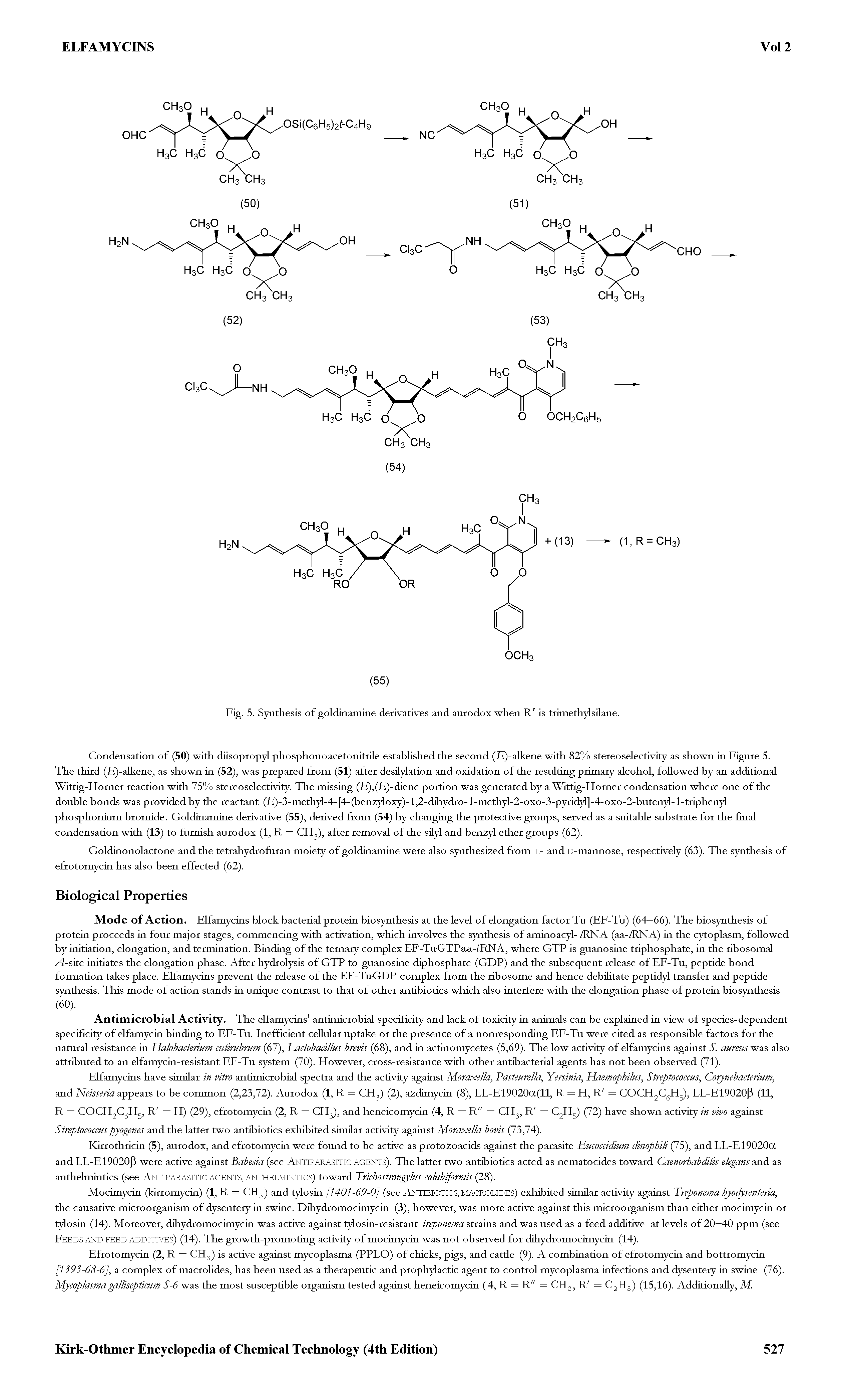 Fig. 5. Synthesis of goldinamine derivatives and aurodox when is trimethylsilane.