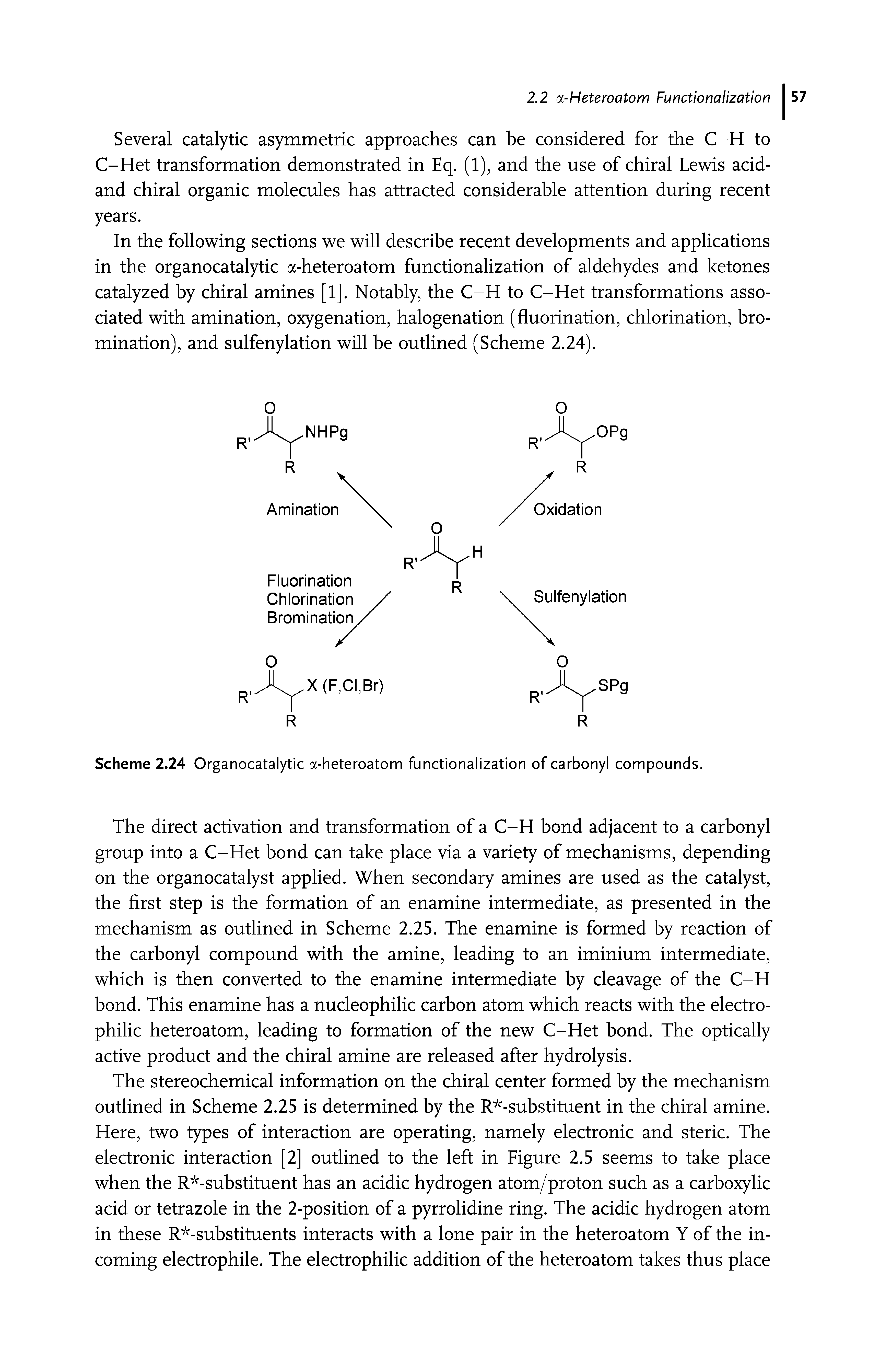 Scheme 2.24 Organocatalytic a-heteroatom functionalization of carbonyl compounds.