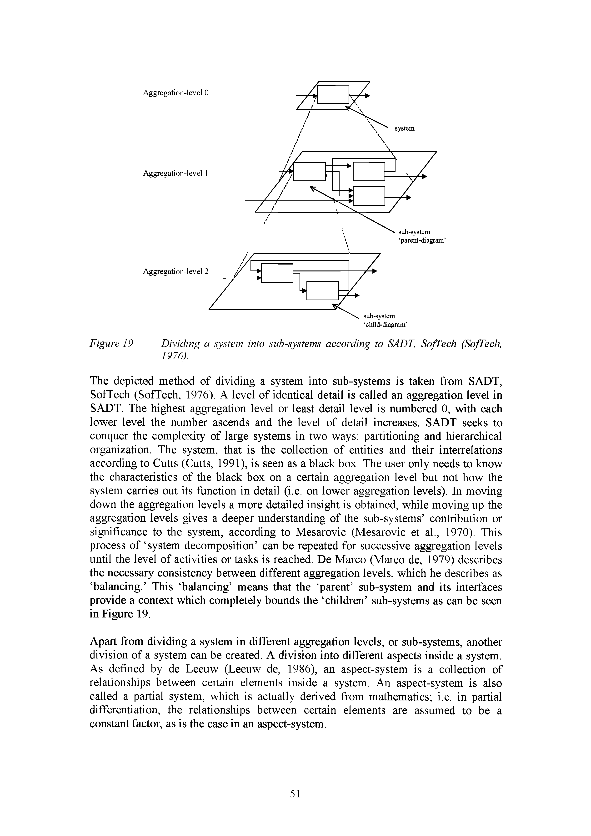 Figure 19 Dividing a system into sub-systems according to SADT, SofTech (SofTech, 1976).