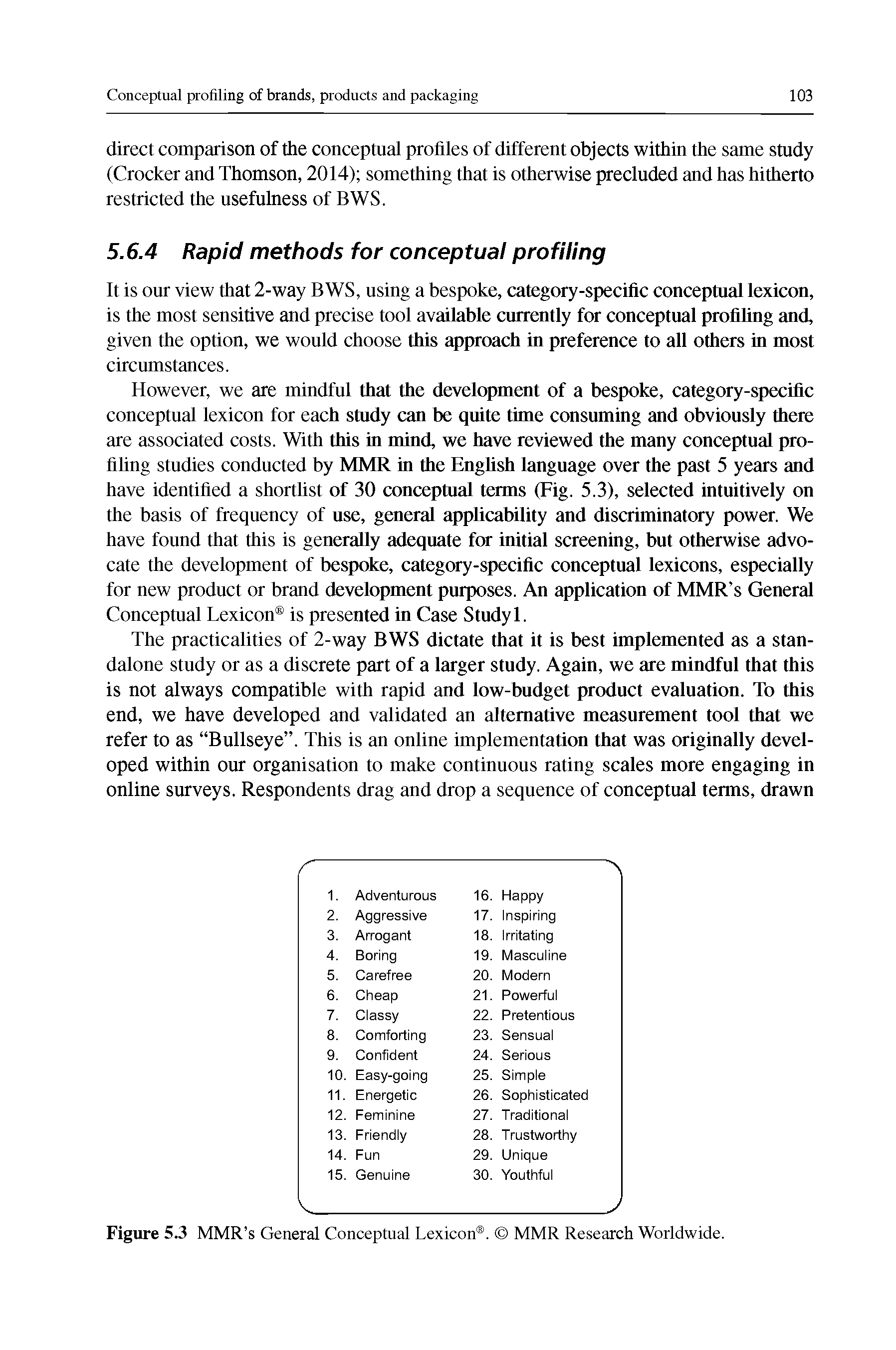 Figure 53 MMR s General Conceptual Lexicon . MMR Research Worldwide.