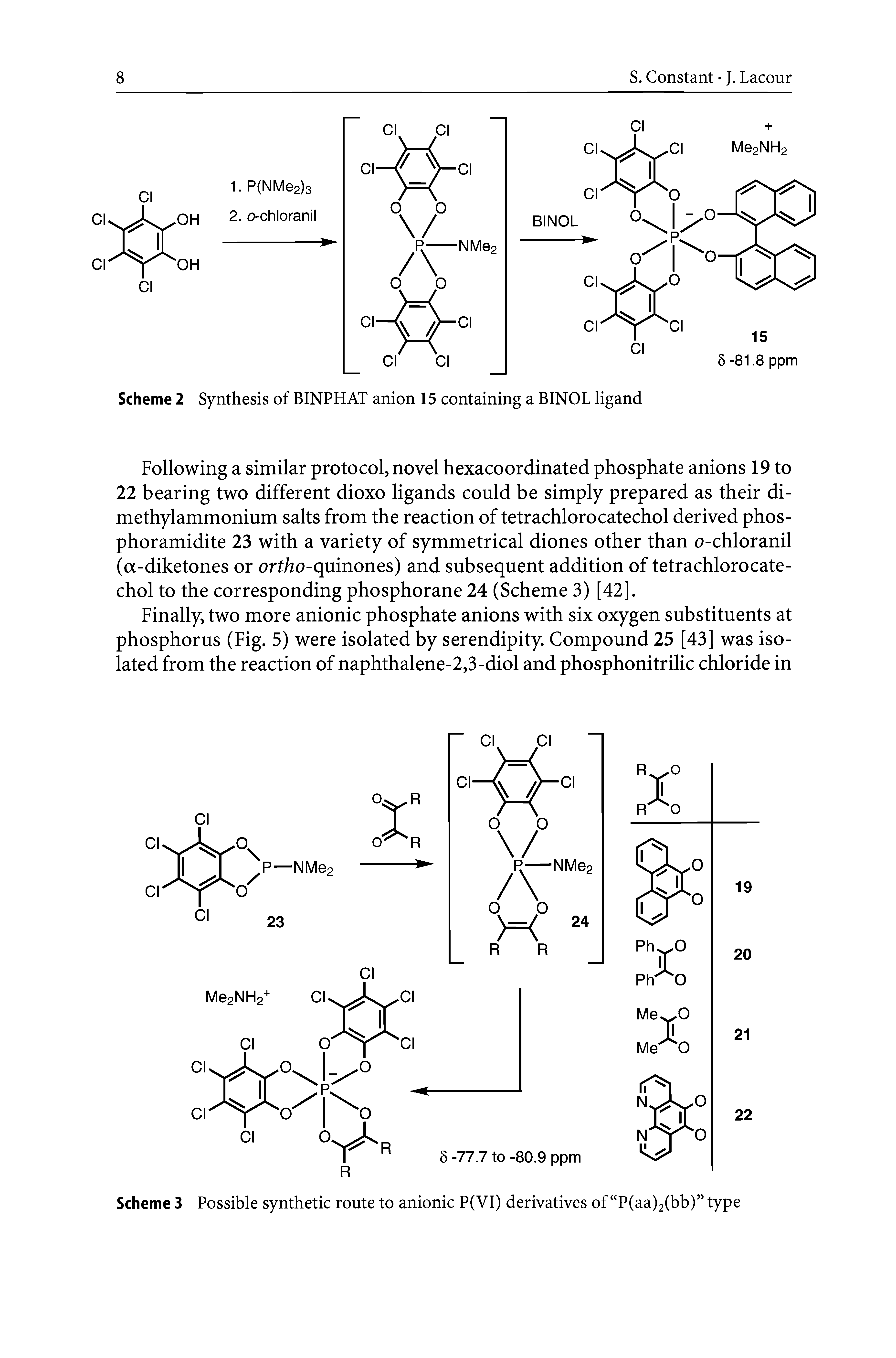 Scheme 2 Synthesis of BINPHAT anion 15 containing a BINOL ligand...