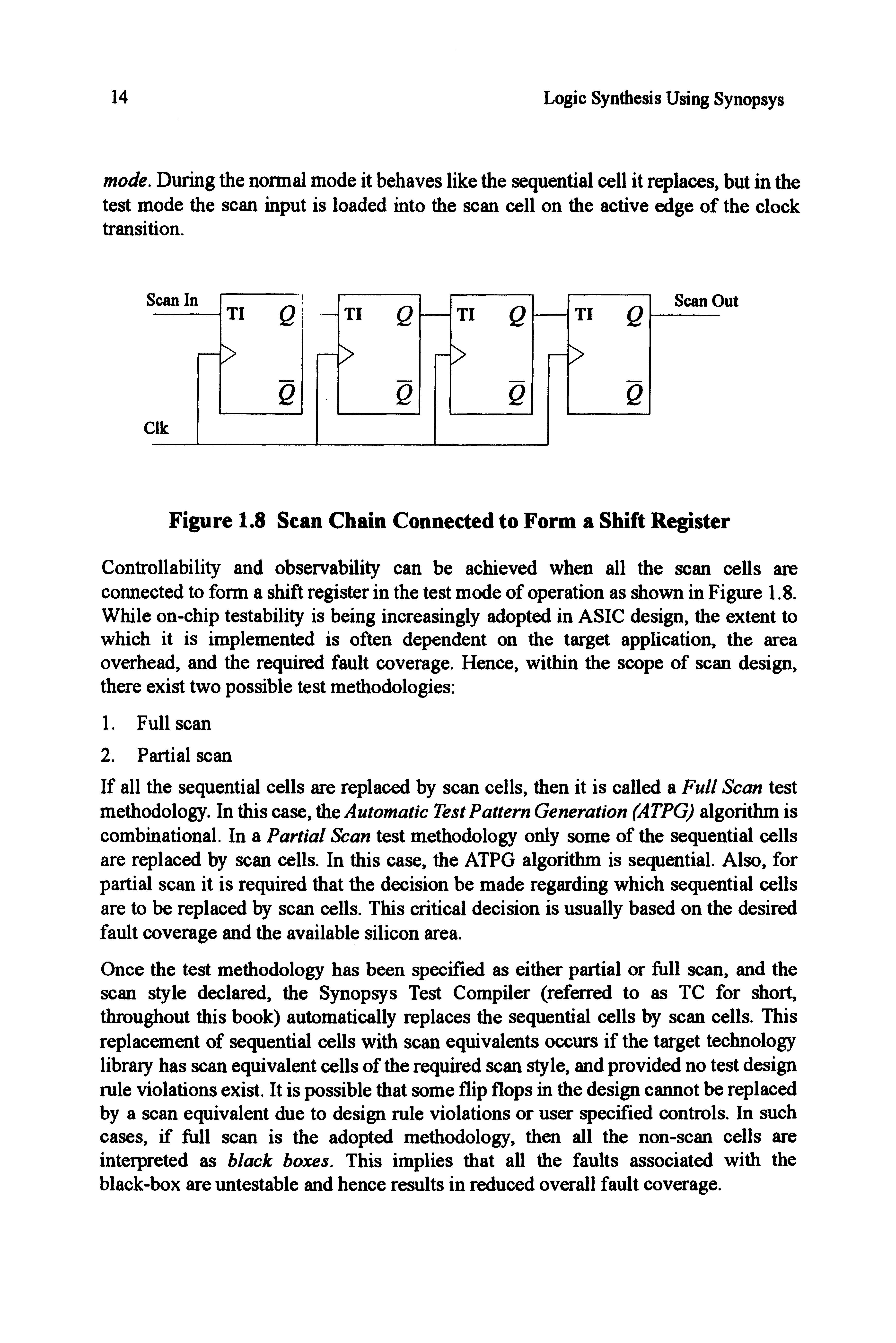 Figure 1.8 Scan Chain Connected to Form a Shift Register...