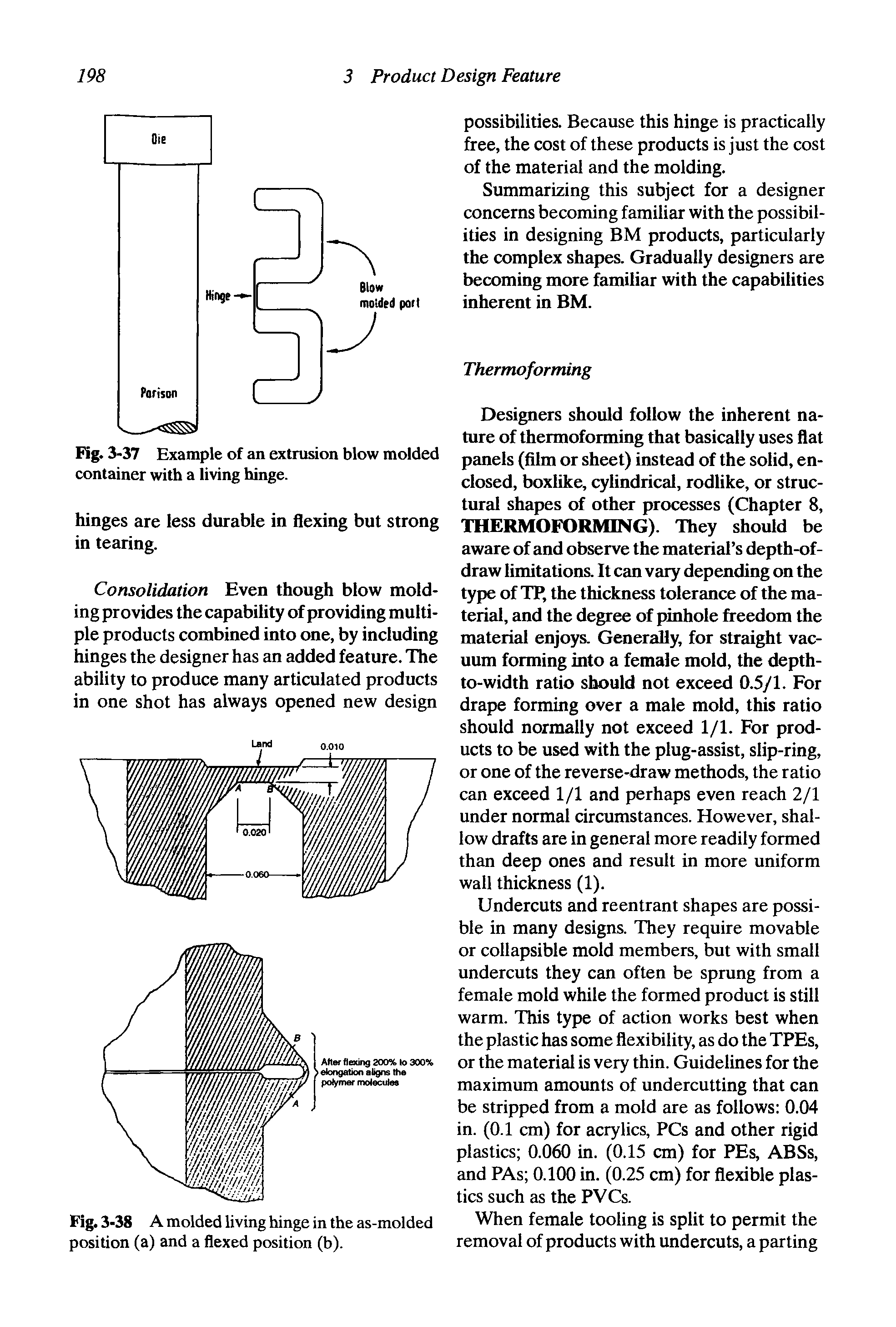 Fig. 3-37 Example of an extrusion blow molded container with a living hinge.