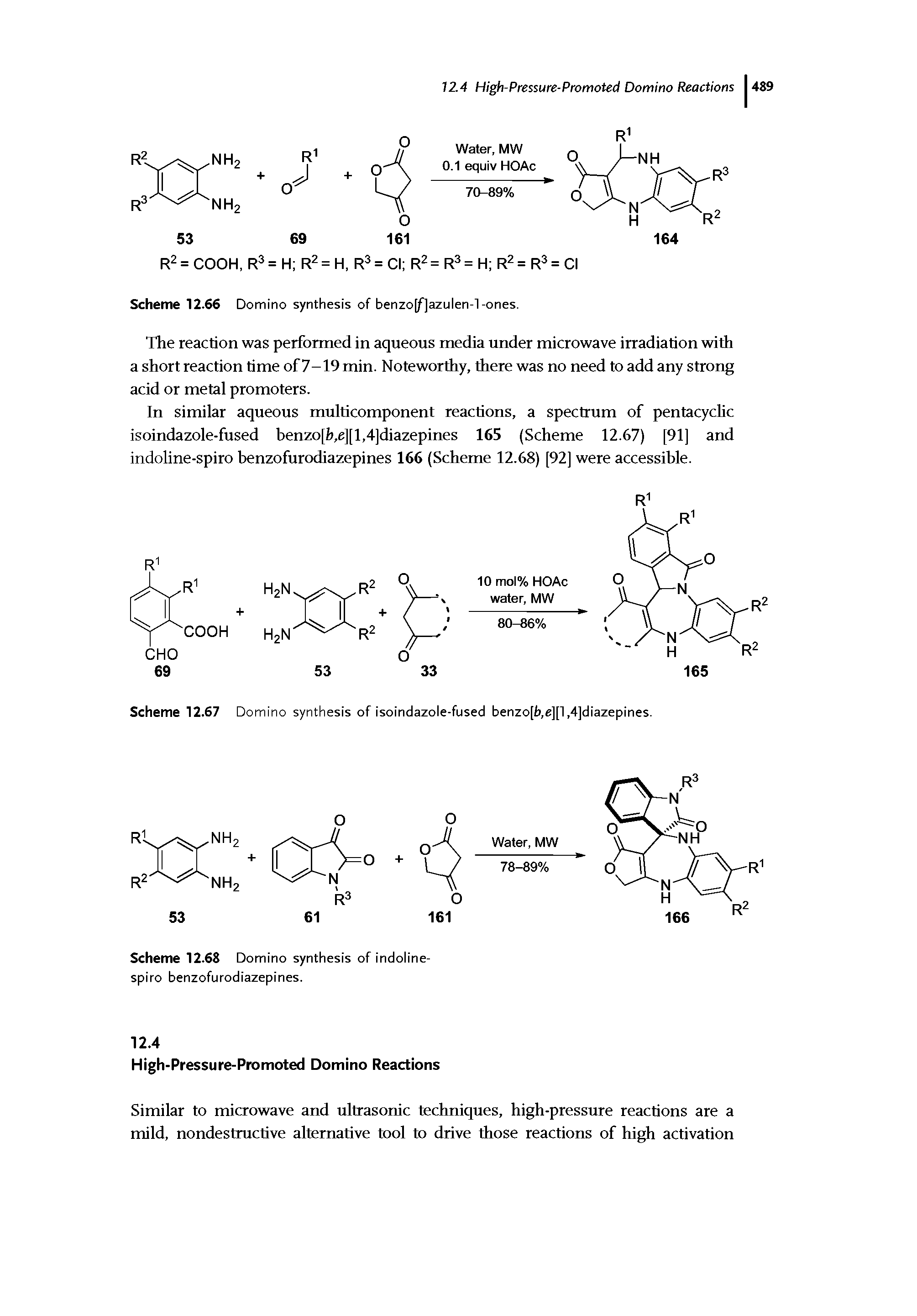 Scheme 12.68 Domino synthesis of indoline-spiro benzofurodiazepines.