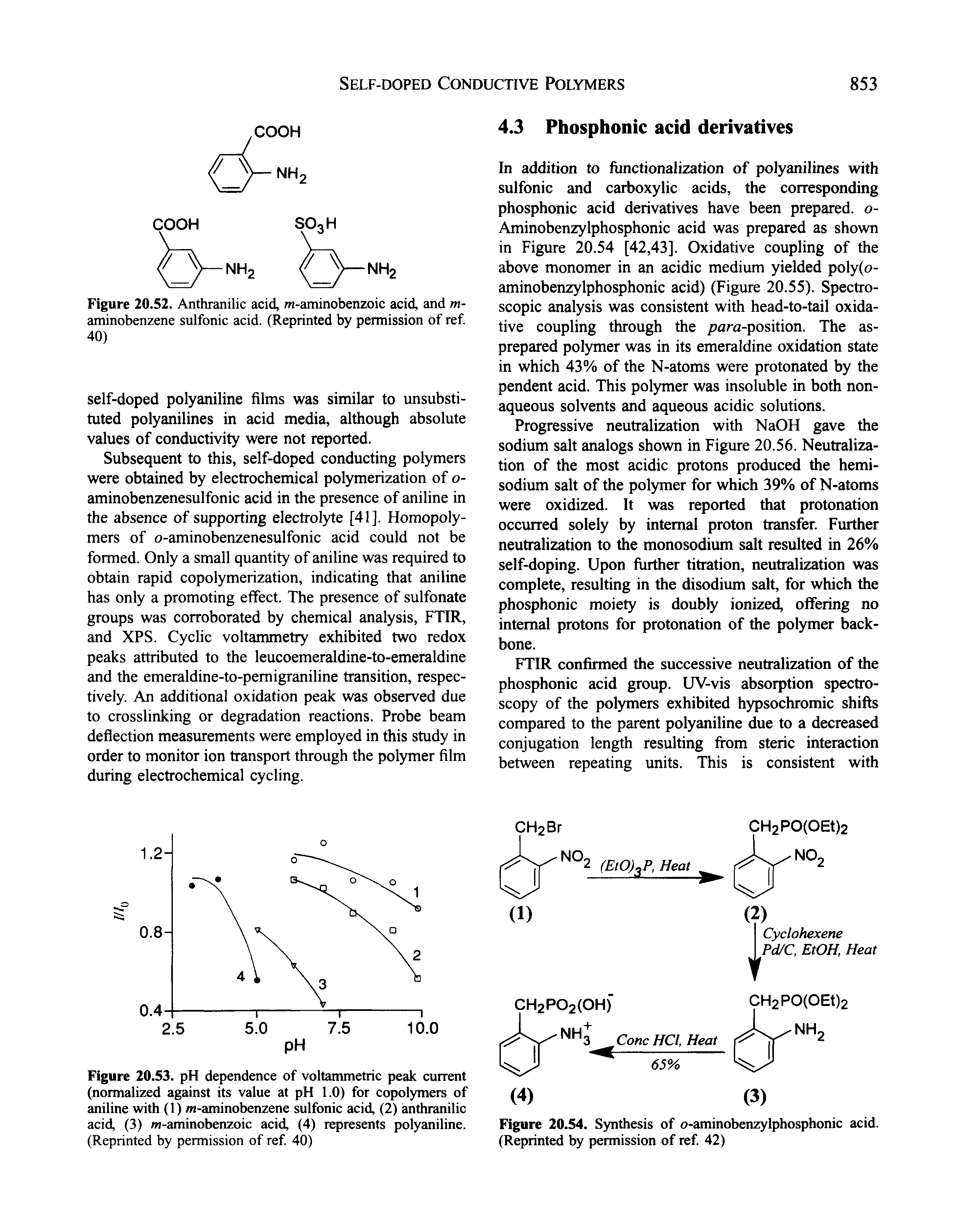 Figure 20.52. Anthranilic acid, m-aminobenzoic acid, and m-aminobenzene sulfonic acid. (Reprinted by permission of ref 40)...