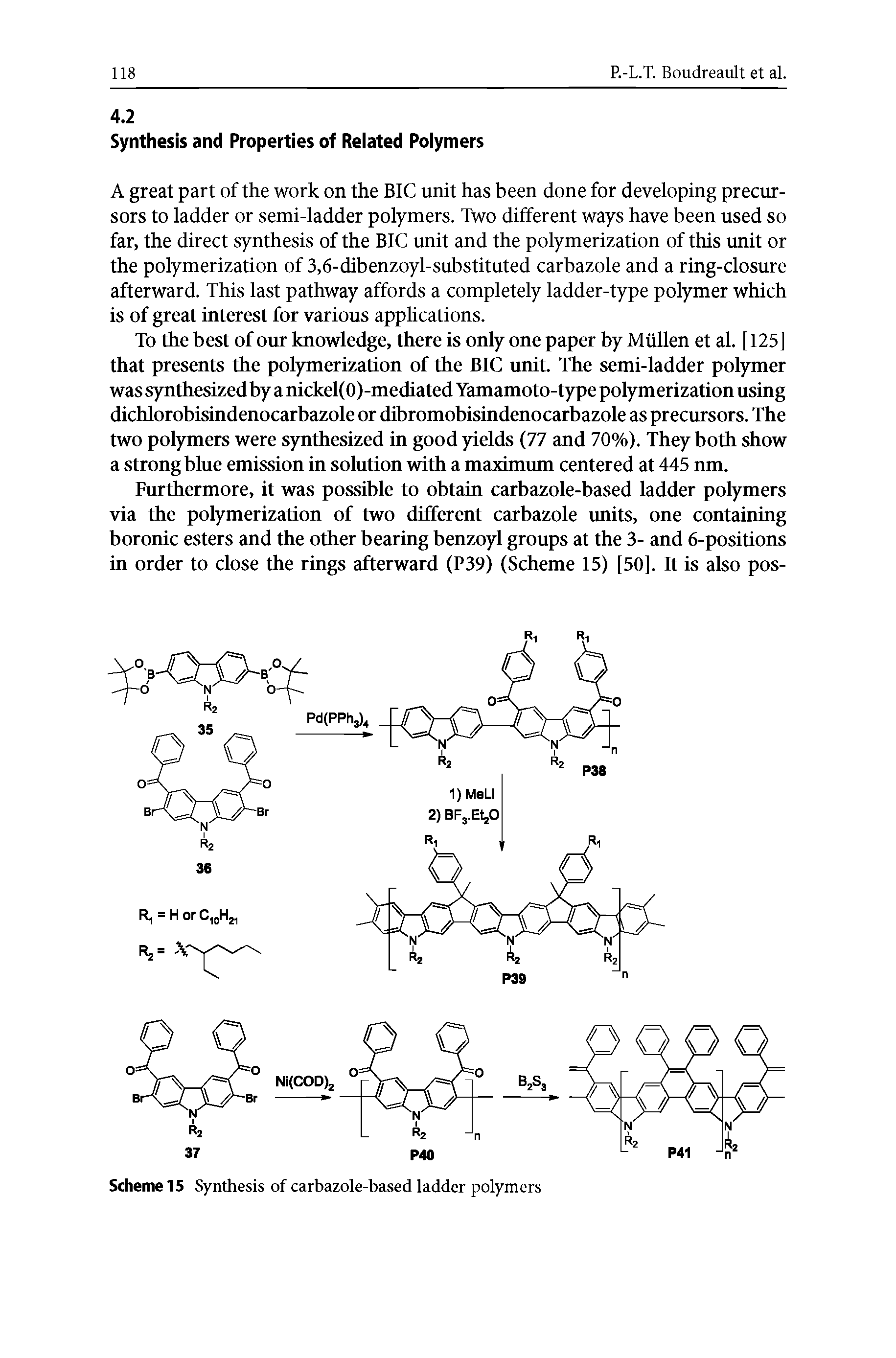Scheme 15 Synthesis of carbazole-based ladder polymers...