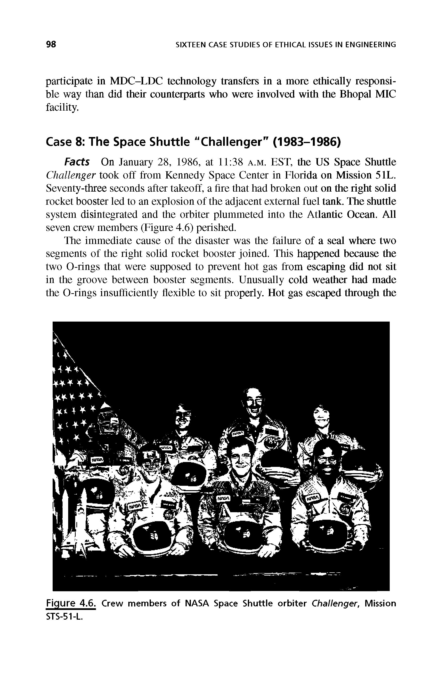 Figure 4.6. Crew members of NASA Space Shuttle orbiter Challenger, Mission STS-51-L.