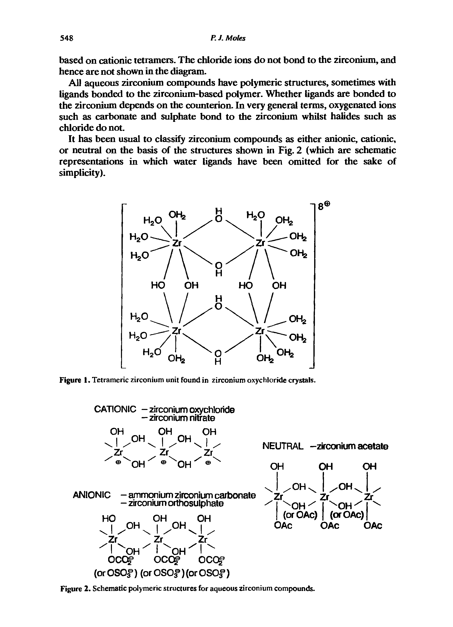 Figure 1. Tetrameric zirconium unit found in zirconium oxychloride crystals.