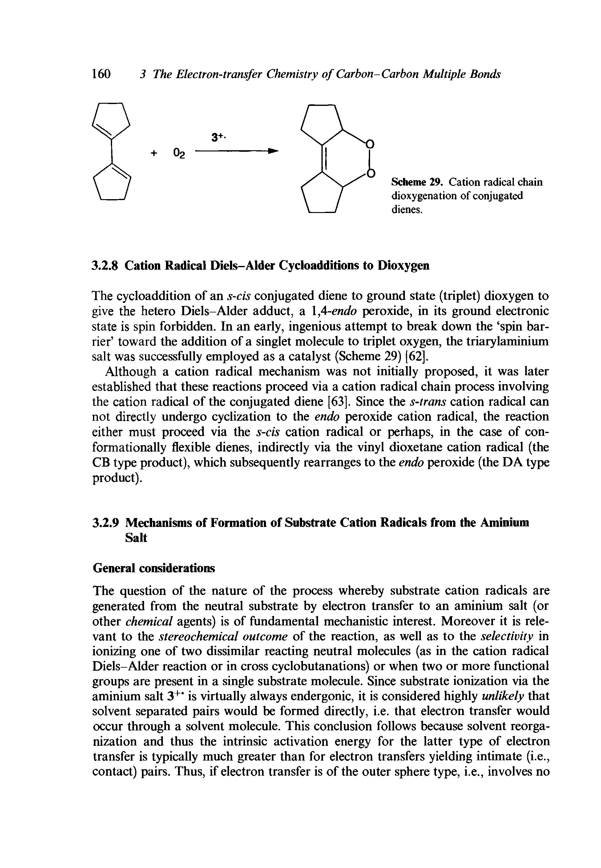 Scheme 29. Cation radical chain dioxygenation of conjugated dienes.