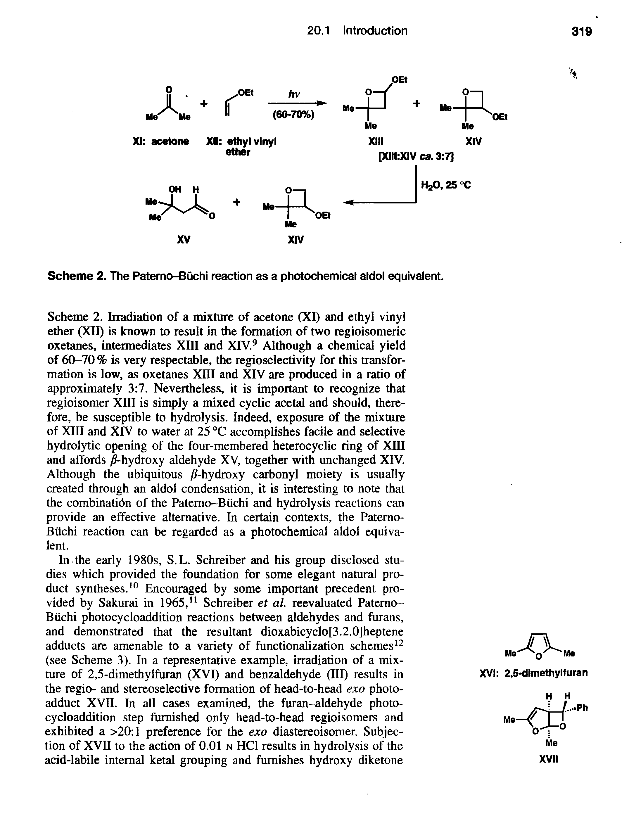 Scheme 2. The Paterno-Buchi reaction as a photochemical aldol equivalent.