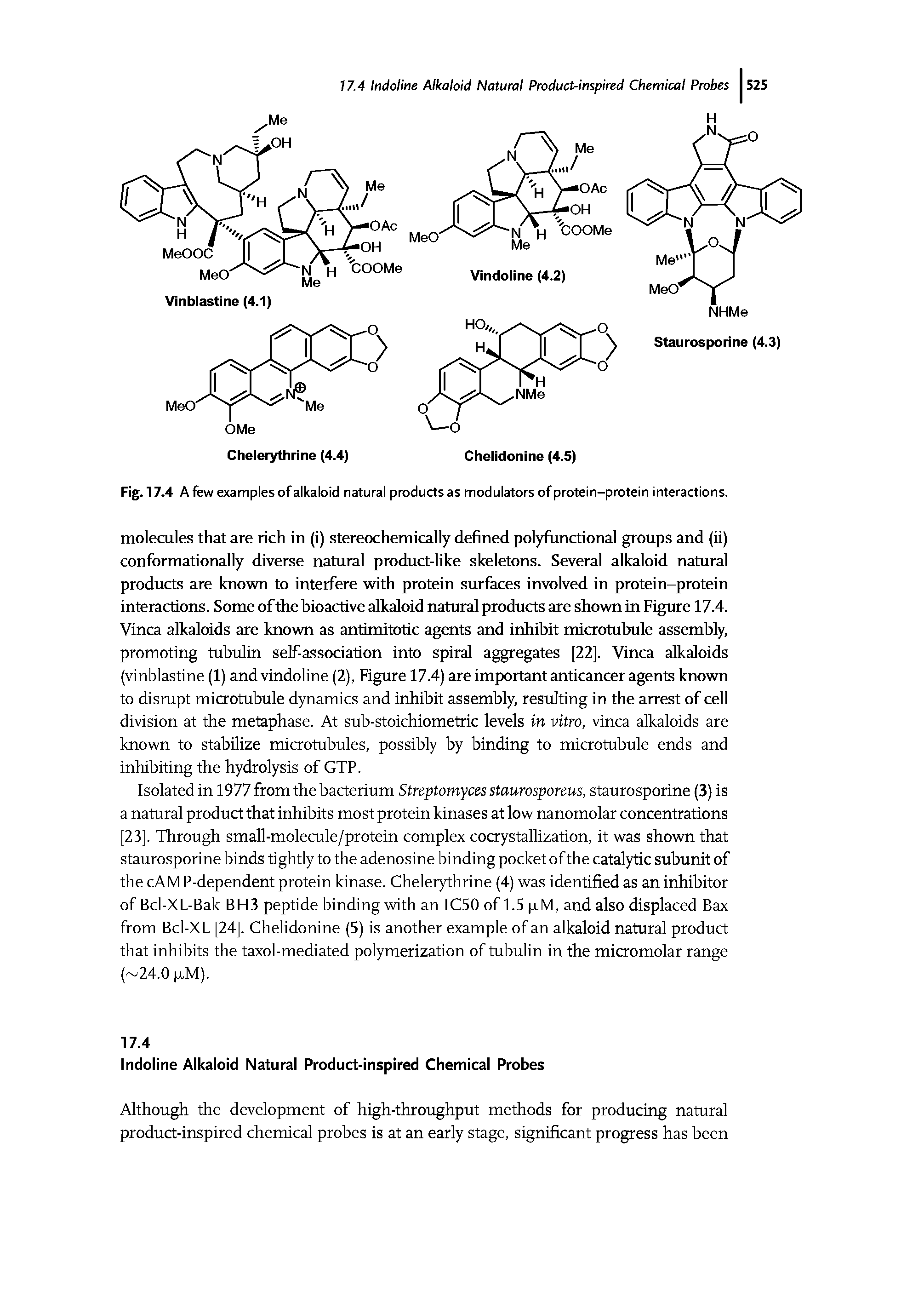 Fig. 17.4 A few examples of alkaloid natural products as modulators of protein-protein interactions.