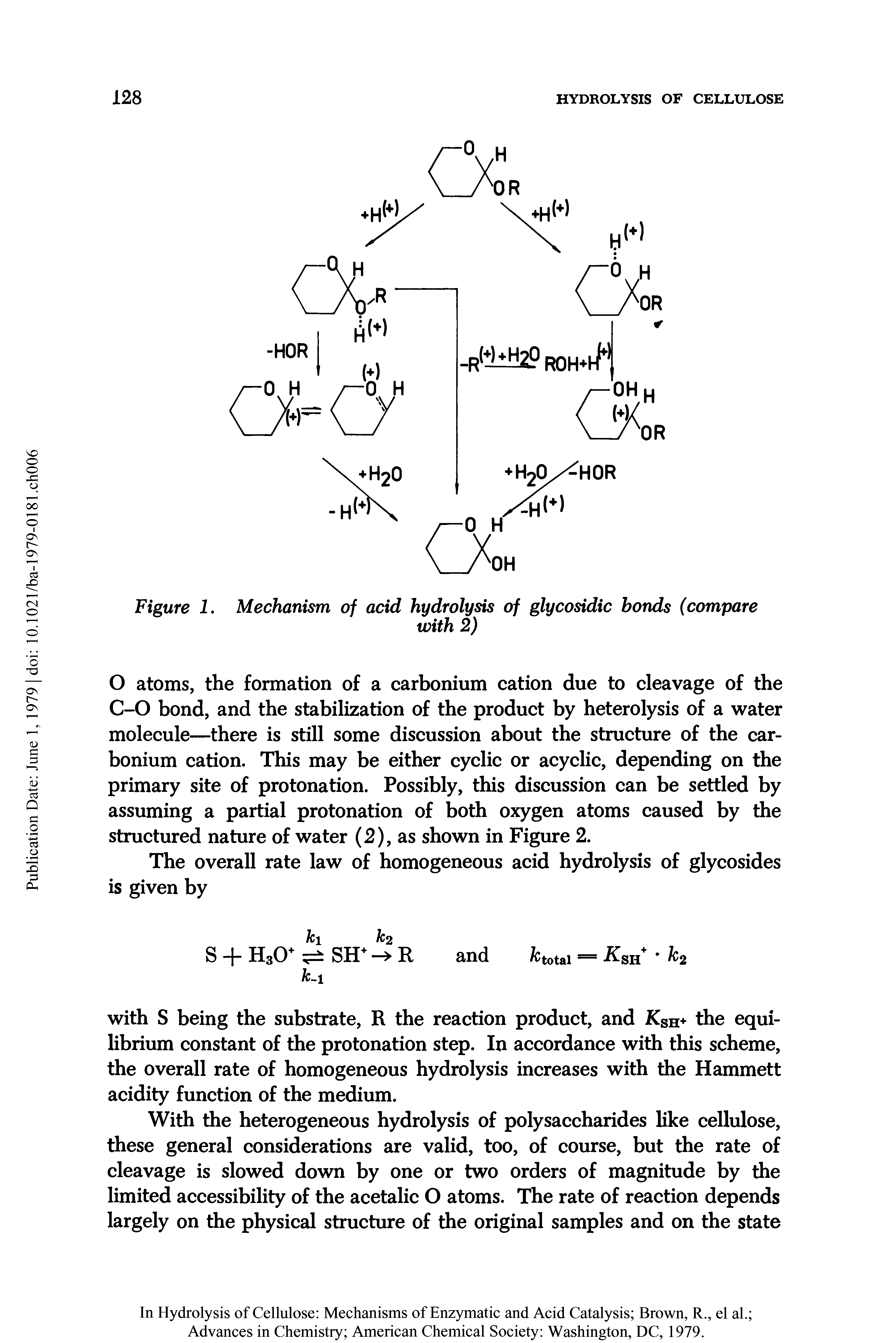 Figure 1. Mechanism of acid hydrolysis of glycosidic bonds (compare...