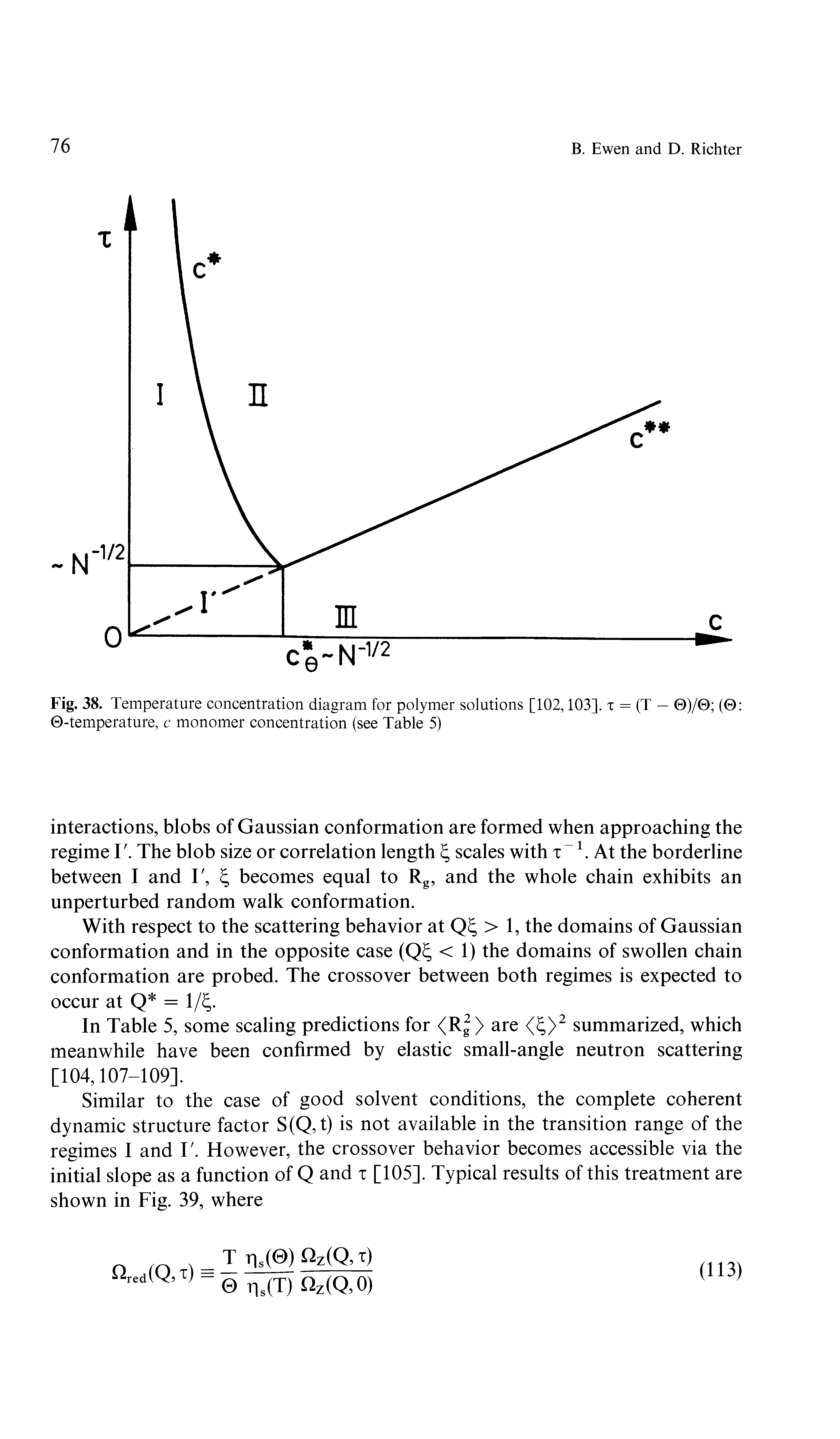 Fig. 38. Temperature concentration diagram for polymer solutions [102,103]. x = (T — )/0 ( -temperature, c monomer concentration (see Table 5)...