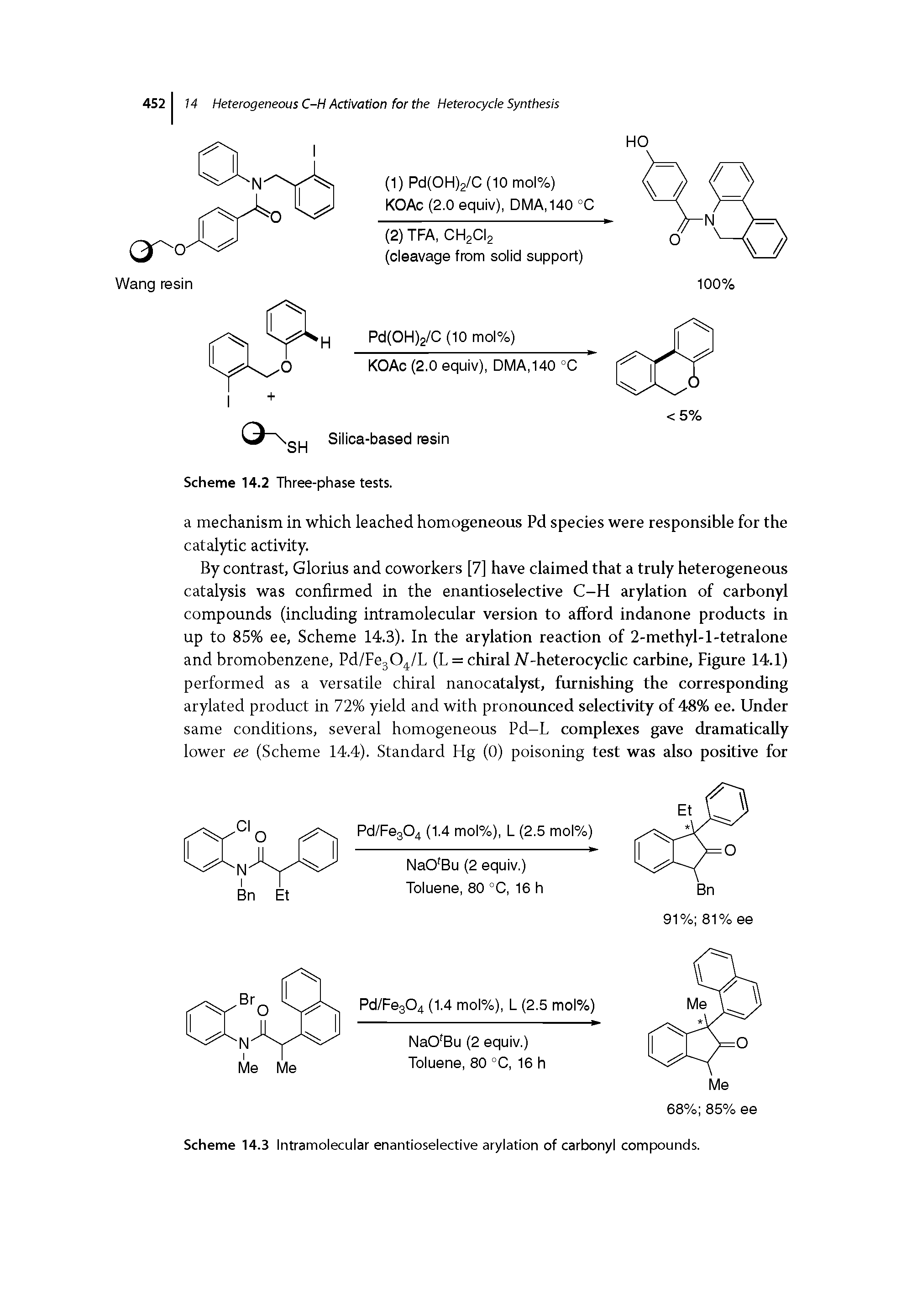 Scheme 14.3 Intramolecular enantioselective arylation of carbonyl compounds.