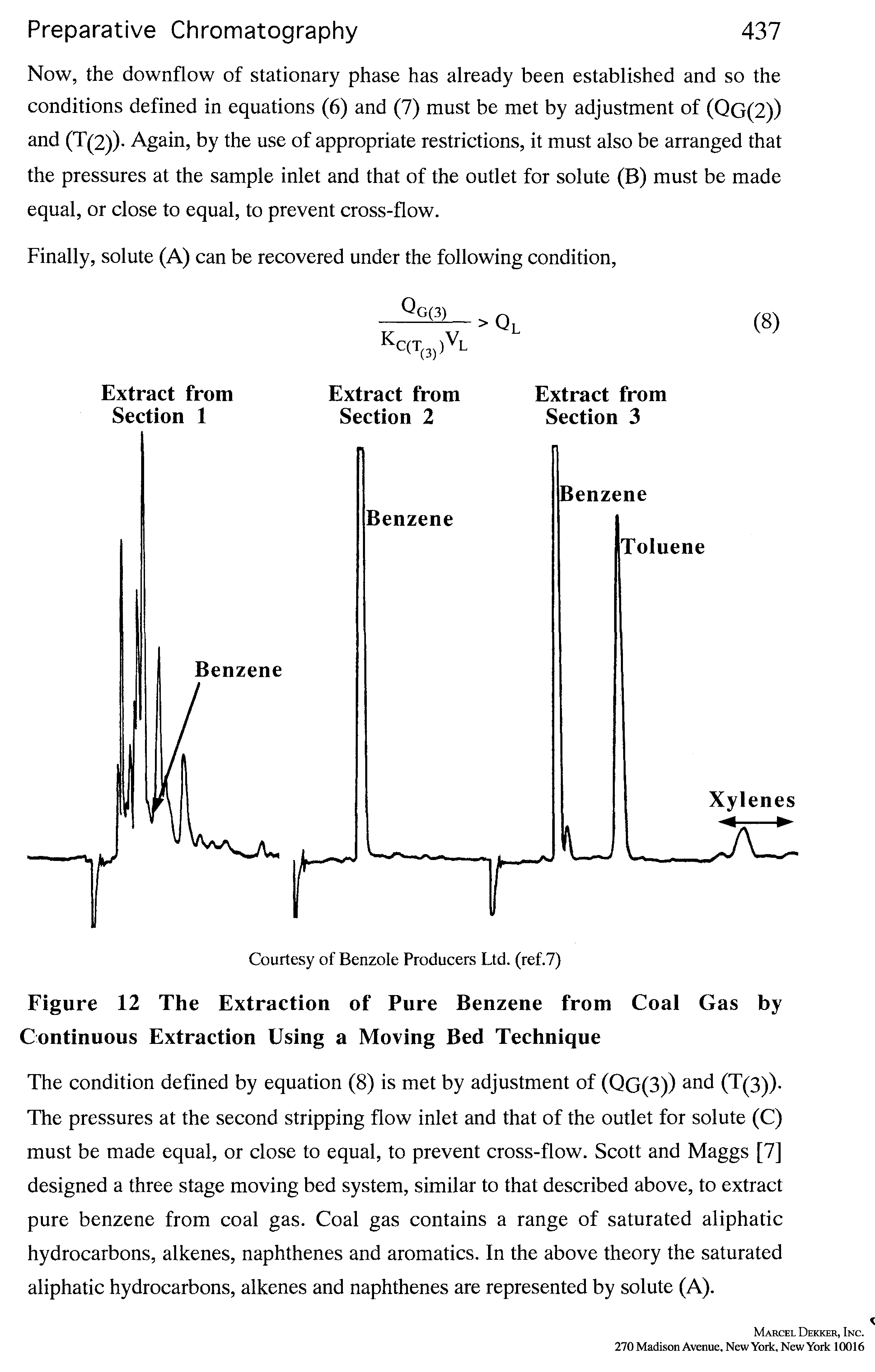 Figure 12 The Extraction of Pure Benzene from Coal Gas by Continuous Extraction Using a Moving Bed Technique...