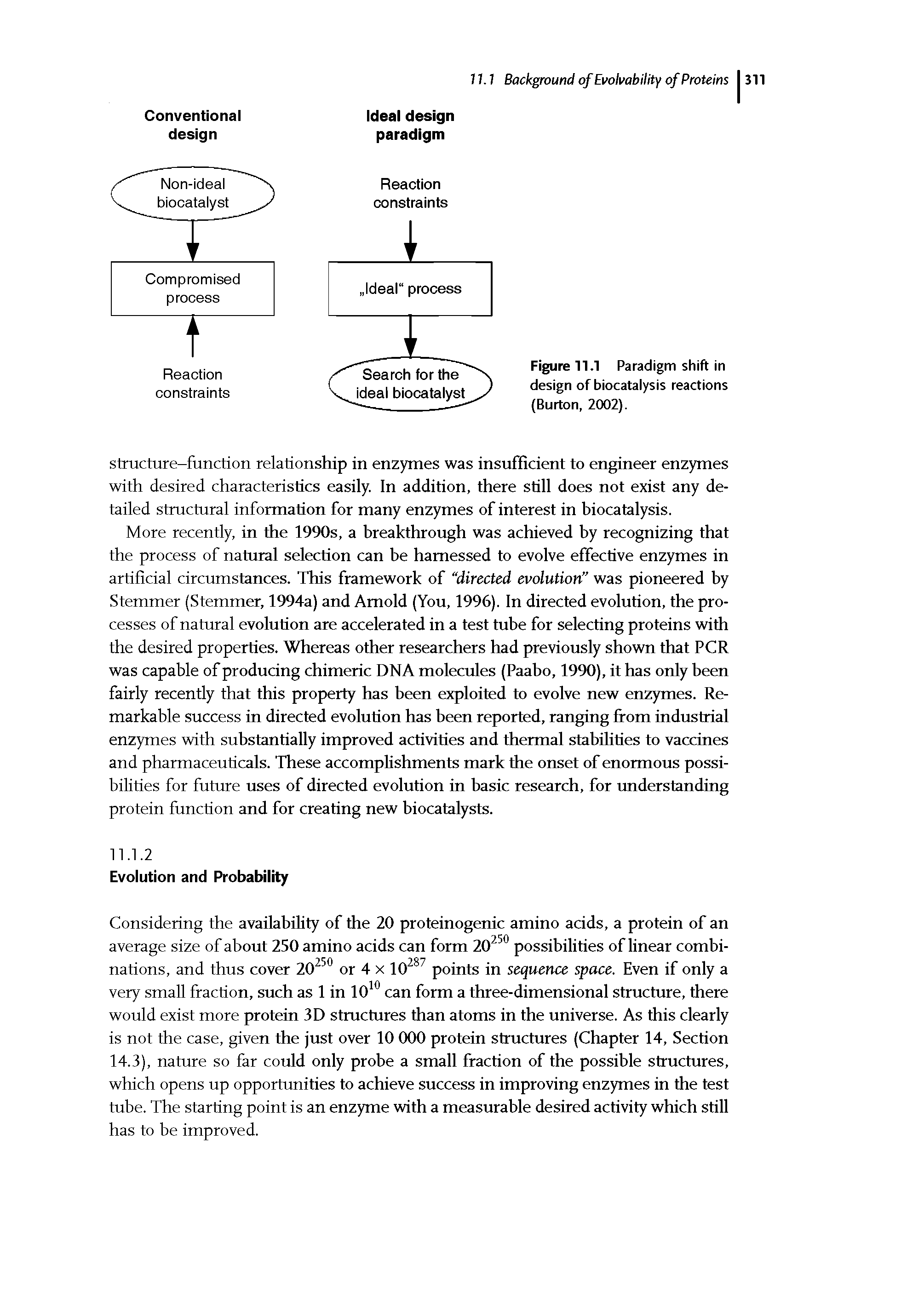 Figure 11.1 Paradigm shift in design of biocatalysis reactions (Burton, 2002).