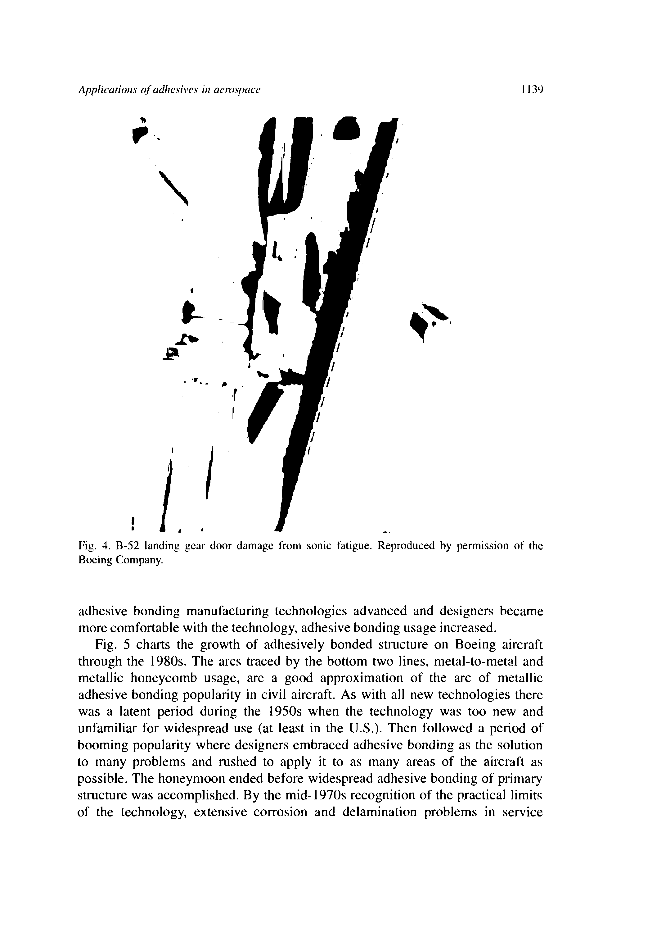 Fig. 4. B-52 landing gcai" door damage from sonic fatigue. Reproduced by permission of the Boeing Company.