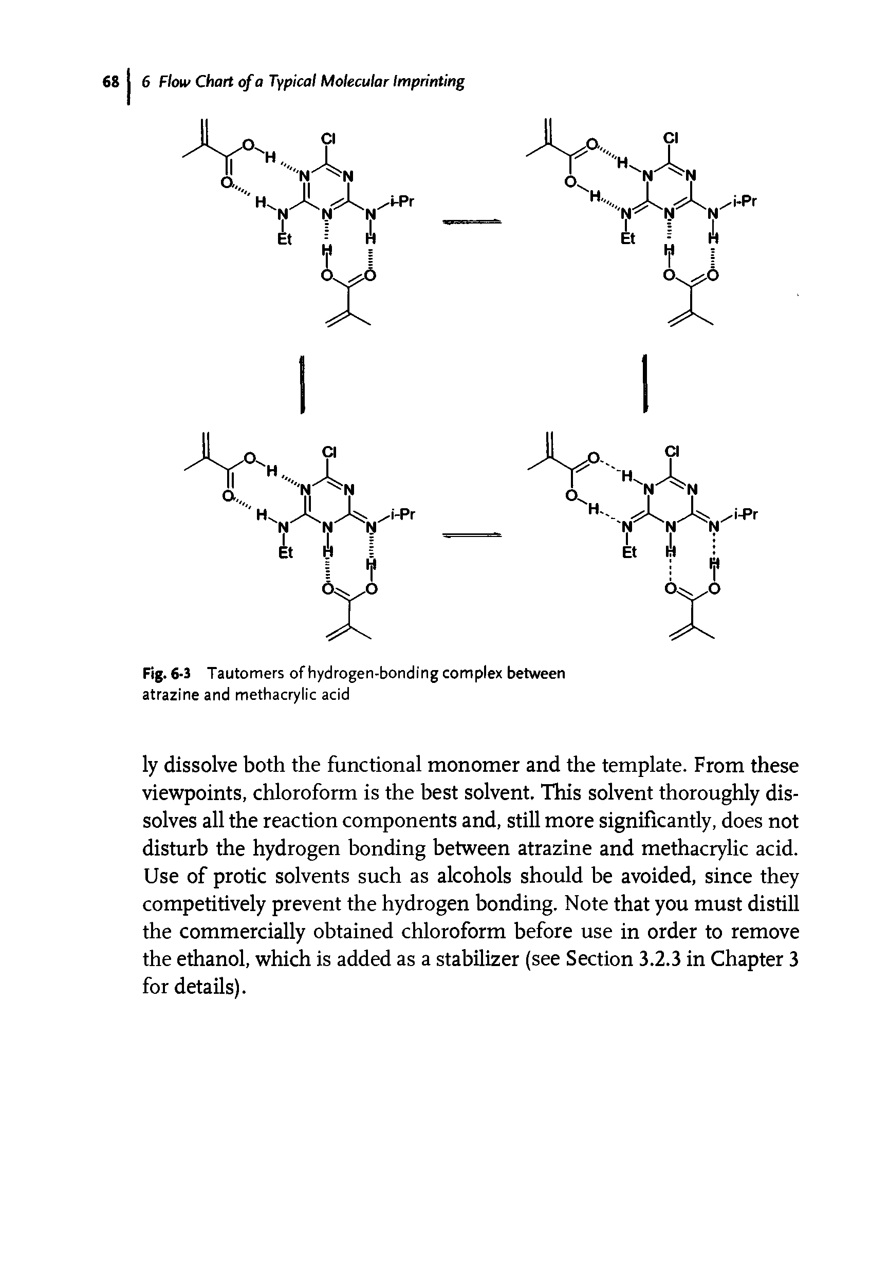 Fig. 6-3 Tautomers of hydrogen-bonding complex between atrazine and methacrylic acid...